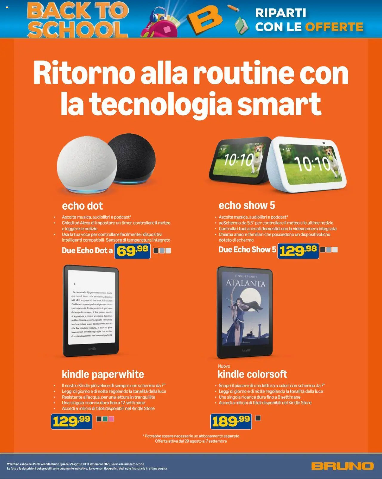 Volantino BRUNO del 21.08.2025 | Pagina: 49 | Prodotti: Schermo, Videocamera