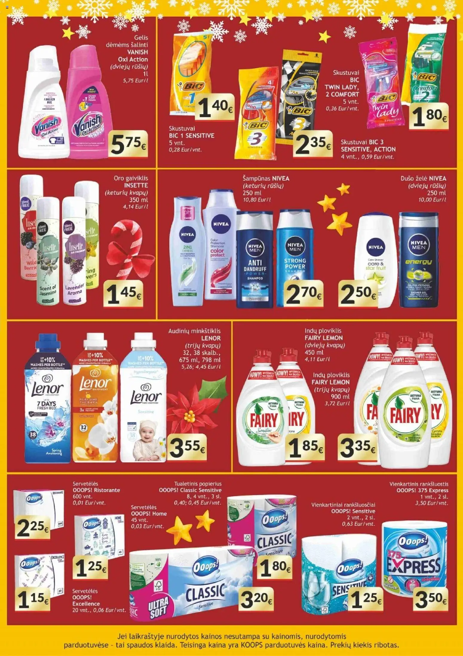 Koops akcijos nuo 15.12.2025 | Puslapis: 19 | Prekių: Rankšluostis, Dušo želė, Audinių minkštiklis, Indų ploviklis