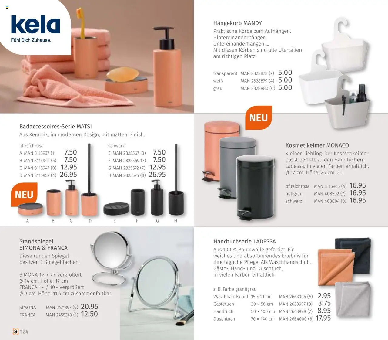 Müller Haushaltskatalog – gültig ab 03.10.2025 | Seite: 124 | Produkte: Standspiegel, Spiegel