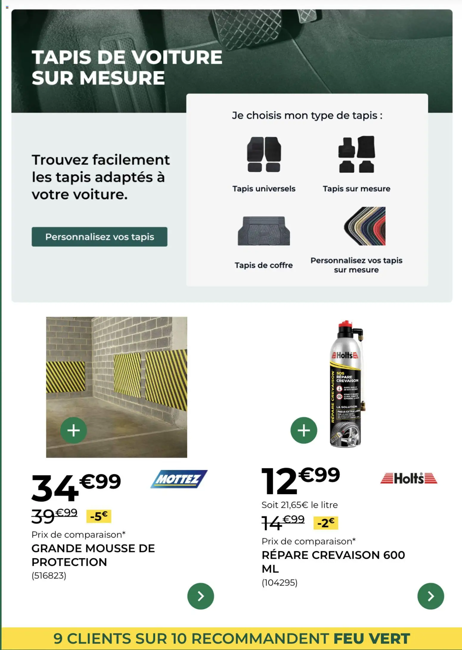 {H1} | Page: 10 | Produits: Pneus, Mousse, Tapis