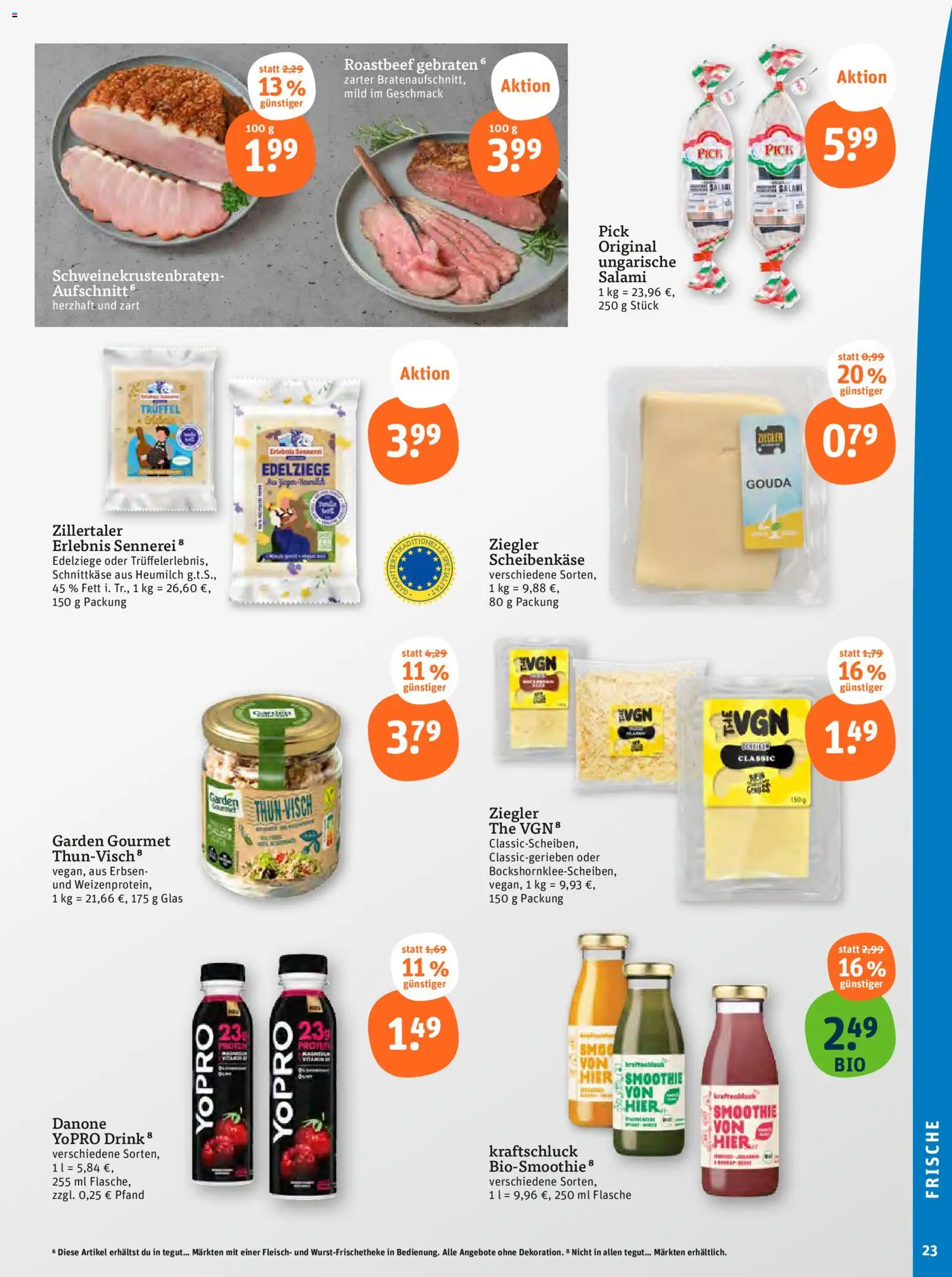 Tegut Prospekt 	 – gültig ab 03.11.2025 | Seite: 25 | Produkte: Roastbeef, Salami, Fleisch, Erbsen