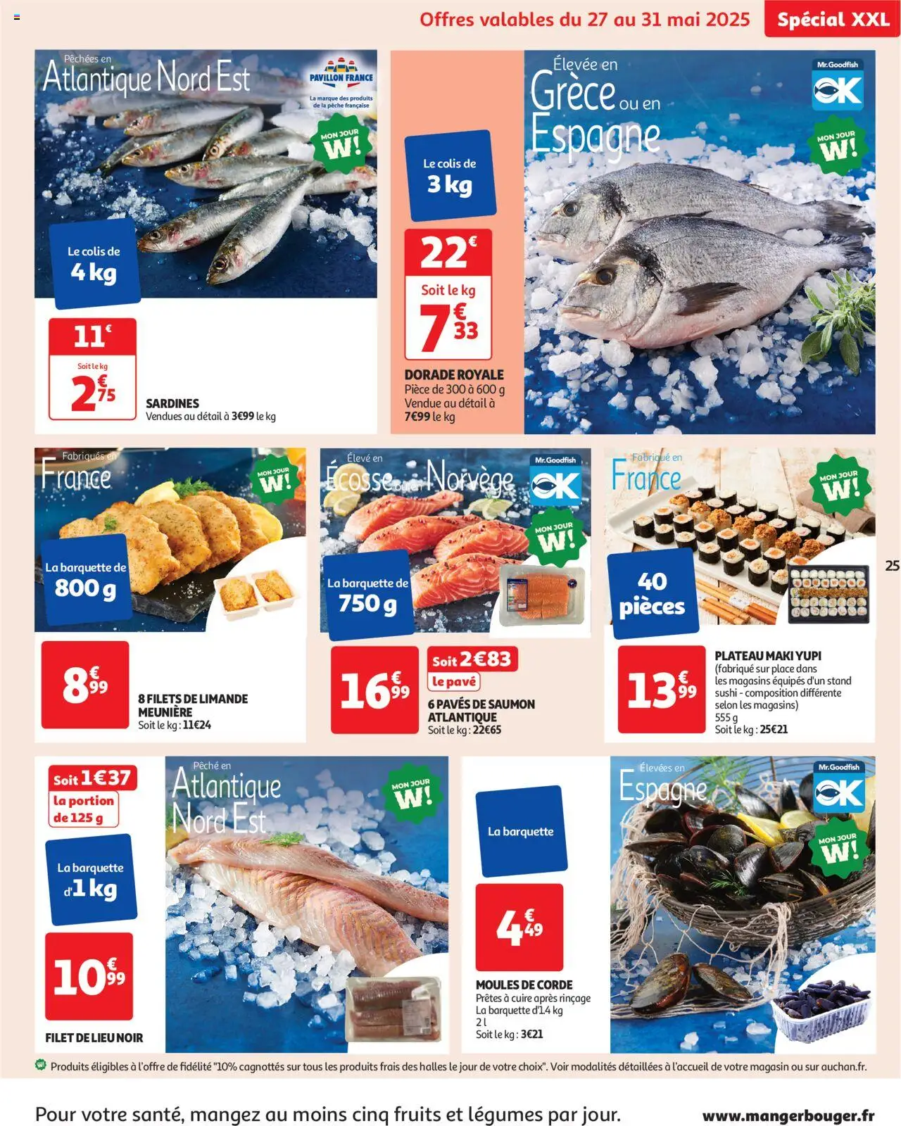  | Page: 25 | Produits: Plateau, Sardines, Sushi, Dorade royale