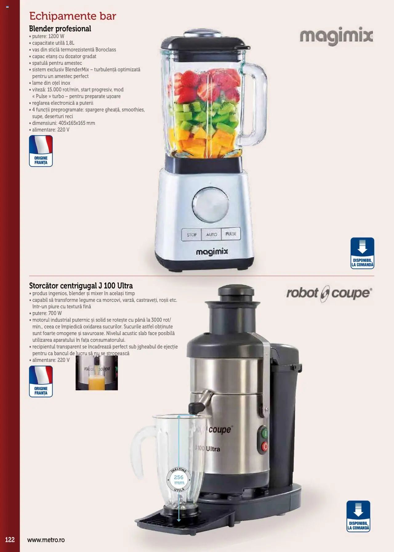 Noul catalog Metro – valabil de la 17.09.2025 | Pagină: 122 | Produse: Blender, Robot, Storcător, Roșii