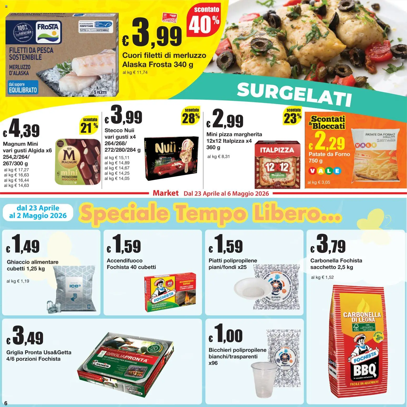 Volantino Sì con Te del 23.04.2026 | Pagina: 6 | Prodotti: Pizza, Patate, Pesca, Forno