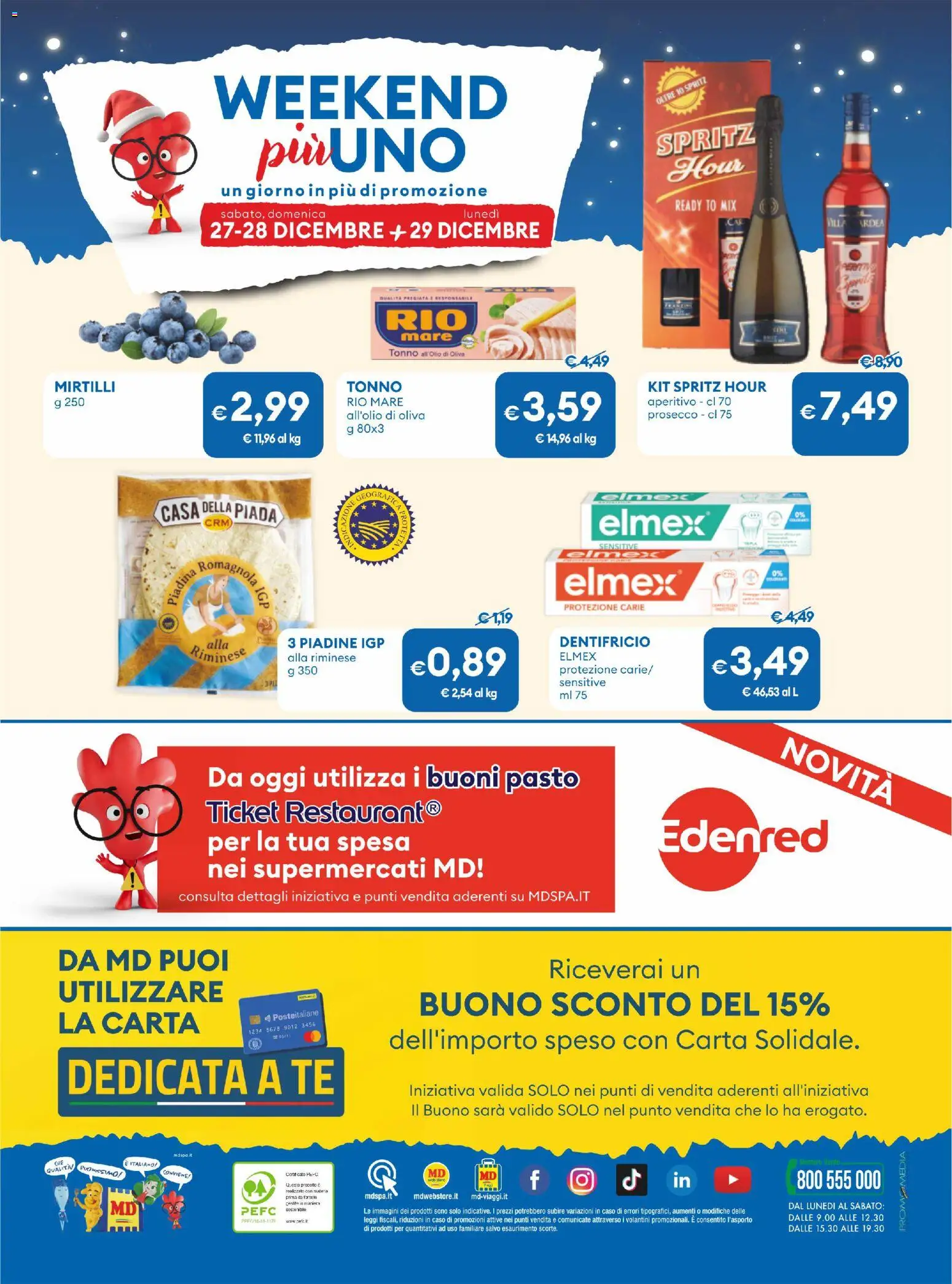 Volantino MD Discount del 16.12.2025 | Pagina: 39 | Prodotti: Dentifricio, Mirtilli, Tonno, Aperitivo