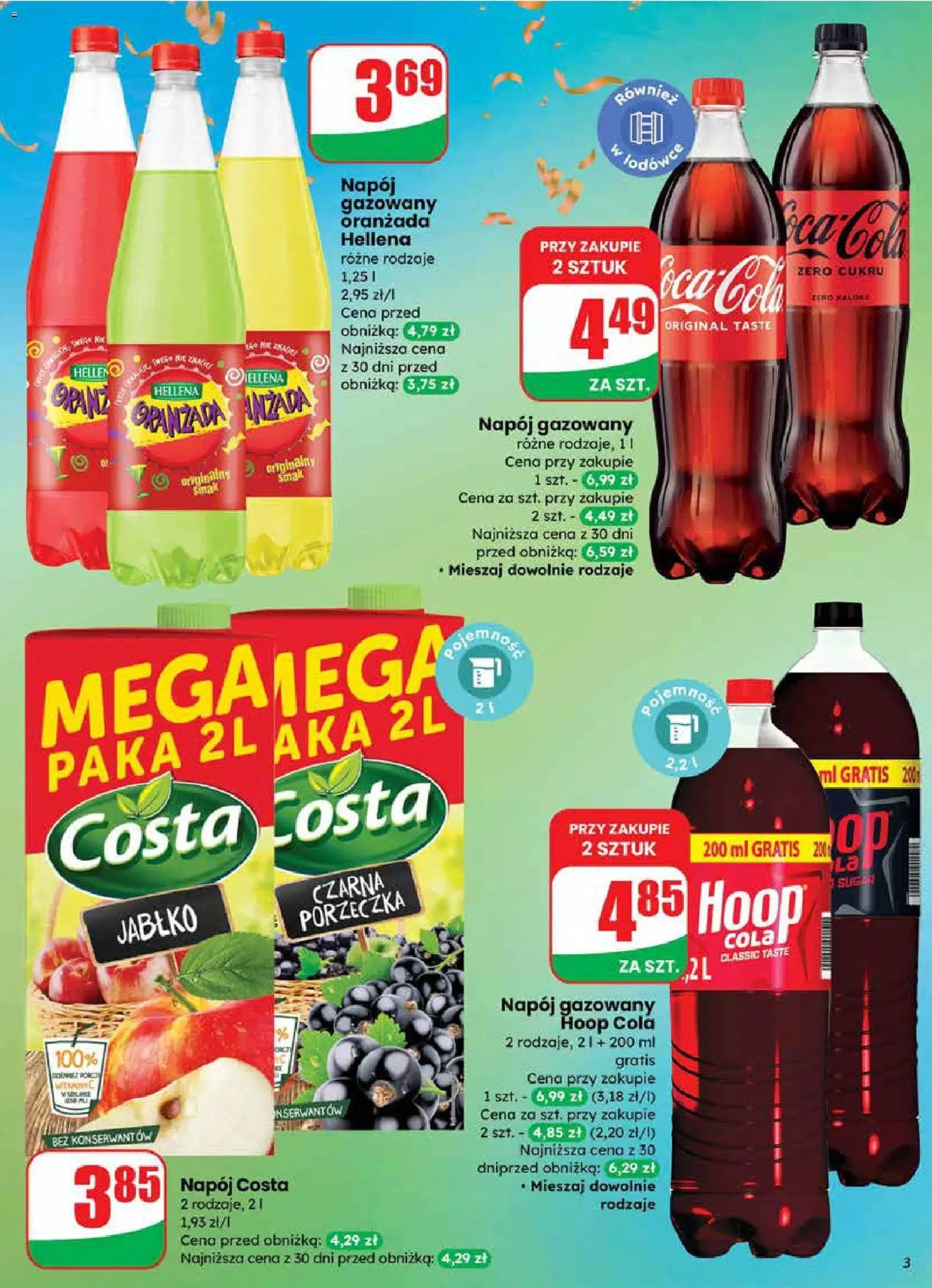 Dino Gazetka od 27.12.2025 | Strona: 3 | Produkty: Oranżada hellena, Porzeczka