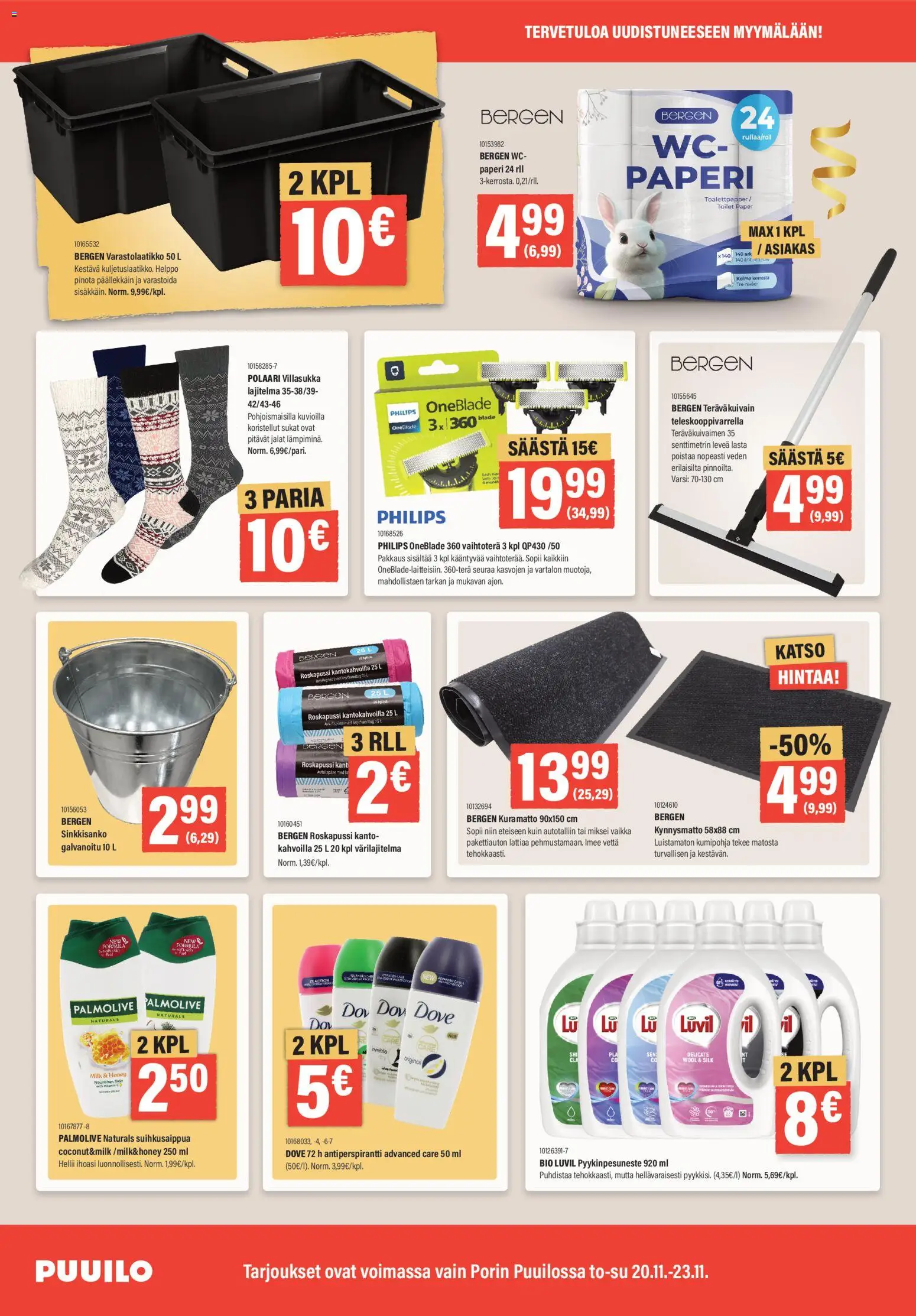 Puuilo - Tarjouksia joka lähtöön – voimassa 20.11.2025 alkaen | Sivu: 2 | Tuotteet: Antiperspirantti, WC, Paperi, Sukat