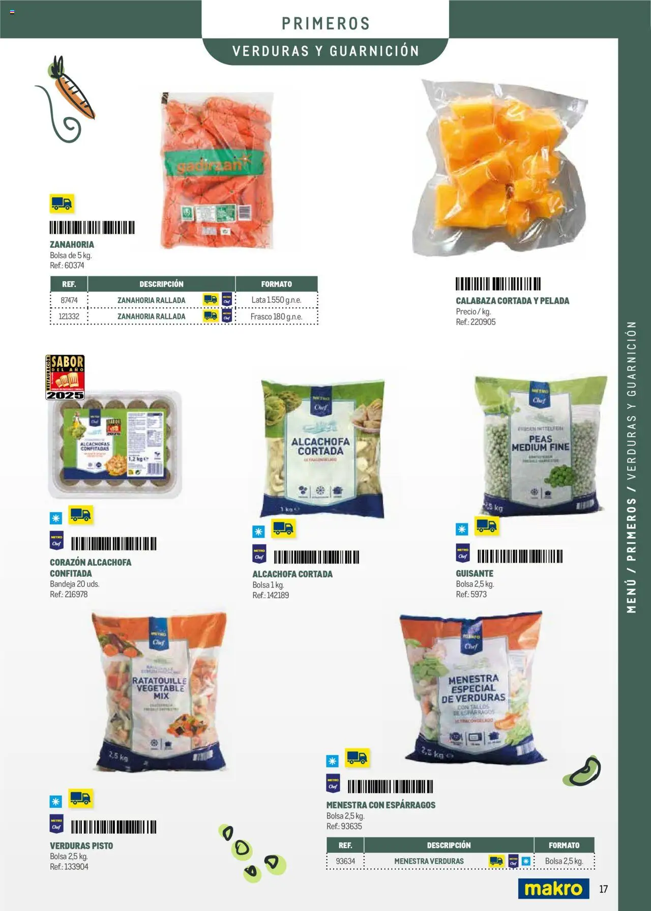 Makro -  Menú y Barra Canarias │ válido desde el 08.09.2025 | Página: 17 | Productos: Πράσινο τσάι, Zanahoria, Bolsa, Bandeja
