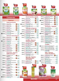 Maximo - Prévisualisation de Maximo catalogue epicerie valide à partir de 24.12.2025 | Page: 45 | Produits: Carottes, Jardinière, Mais, Haricots rouges