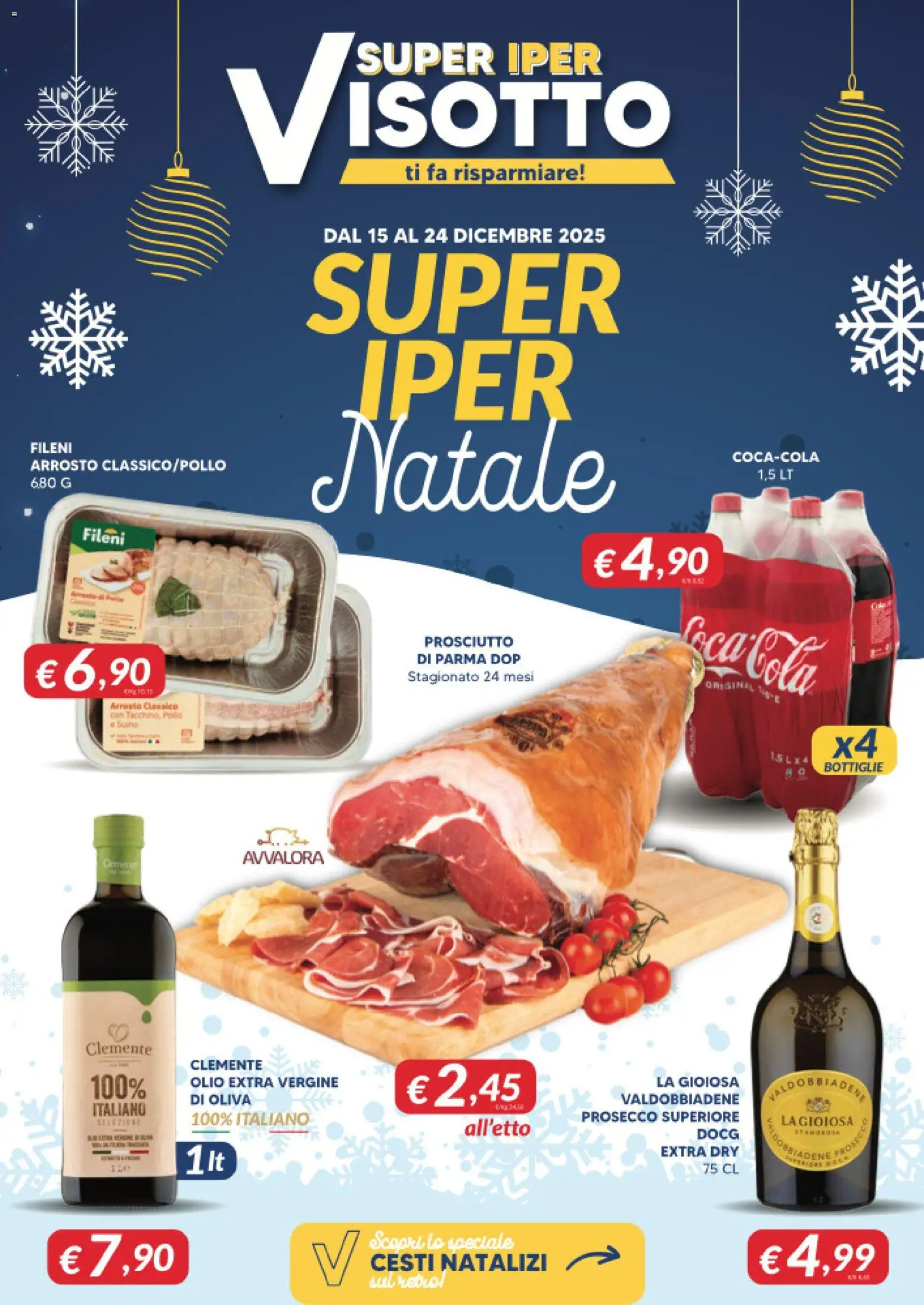 Volantino Visotto del 15.12.2025 | Pagina: 1 | Prodotti: Pollo, Prosecco, Suino, Prosciutto