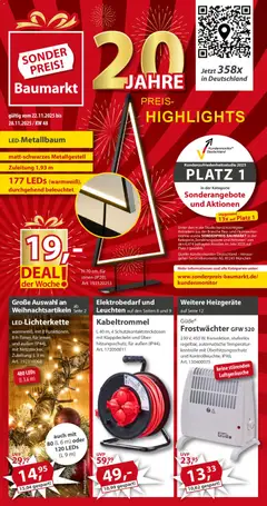 Sonderpreis Baumarkt Prospekt 	 ab 22.11.2025 gültig