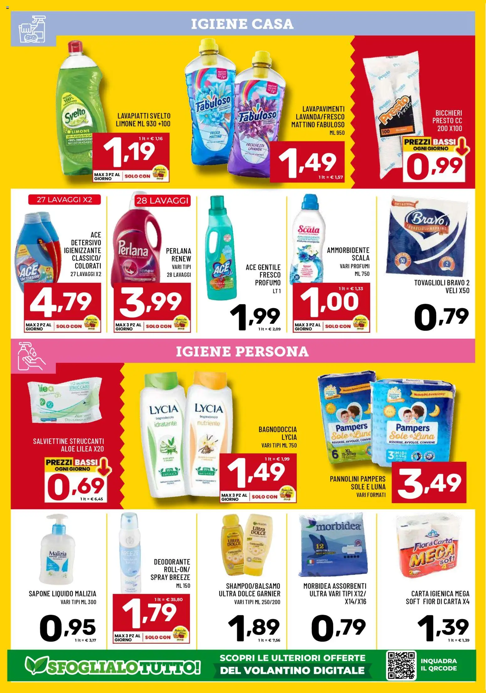 Volantino Il Centesimo del 13.01.2026 | Pagina: 12 | Prodotti: Pannolini, Carta igienica, Pampers, Profumo