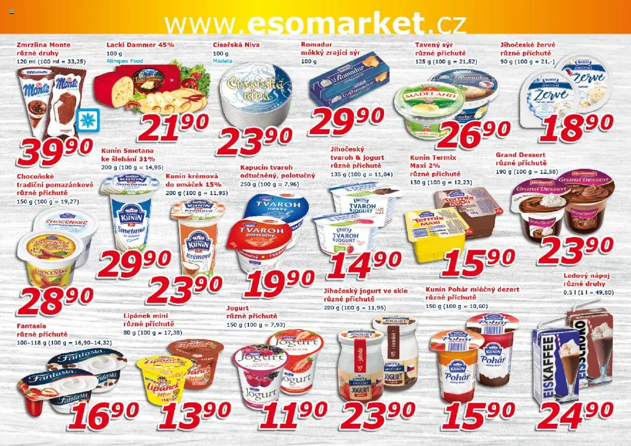 Eso market leták od 01.10.2025 | Strana: 4 | Produkty: Zrající sýr, Zmrzlina, Žervé, Pohár