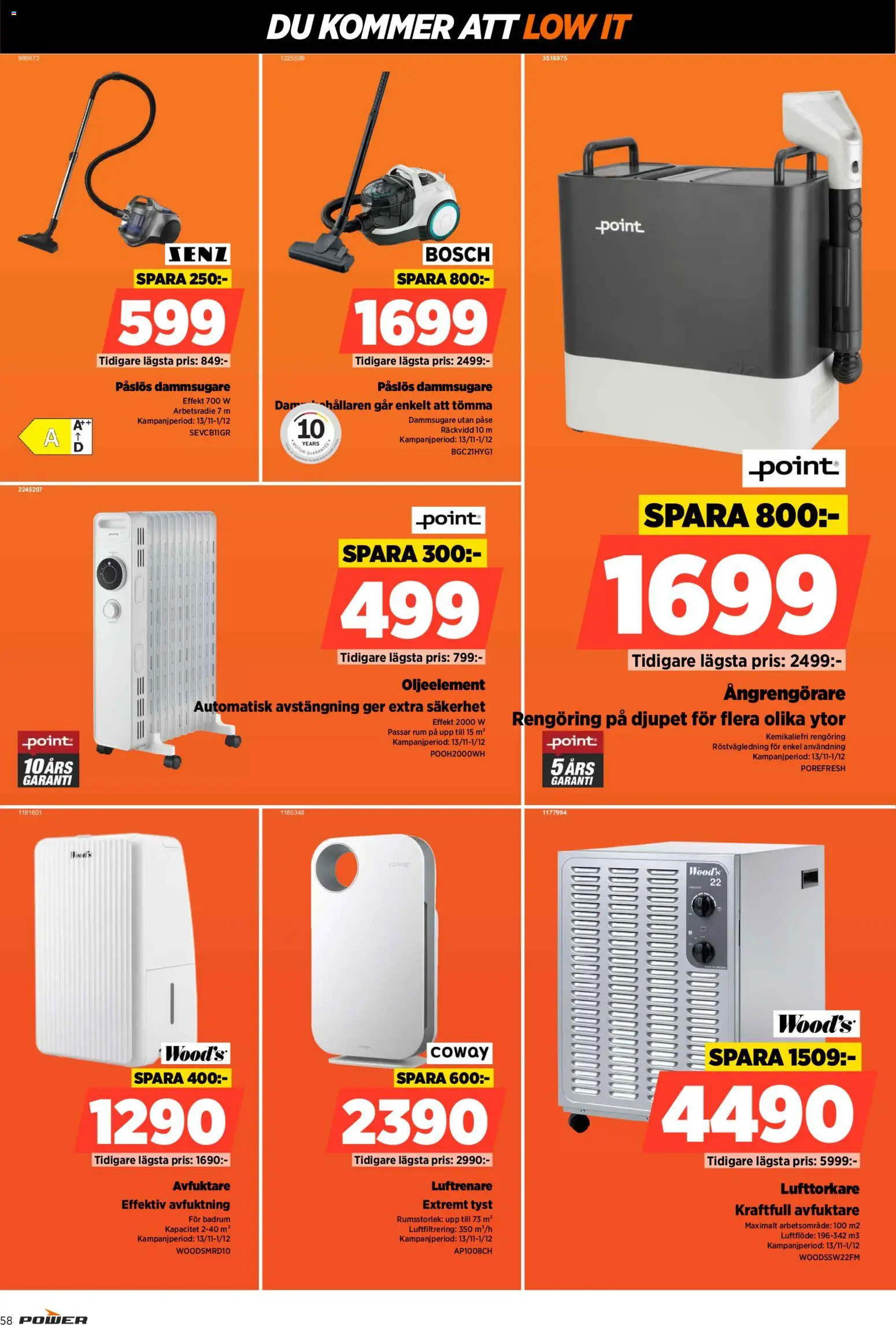 Power reklamblad aktuell från 17.11.2025 | Sida: 58 | Produkter: Dammsugare, Luftrenare, PC