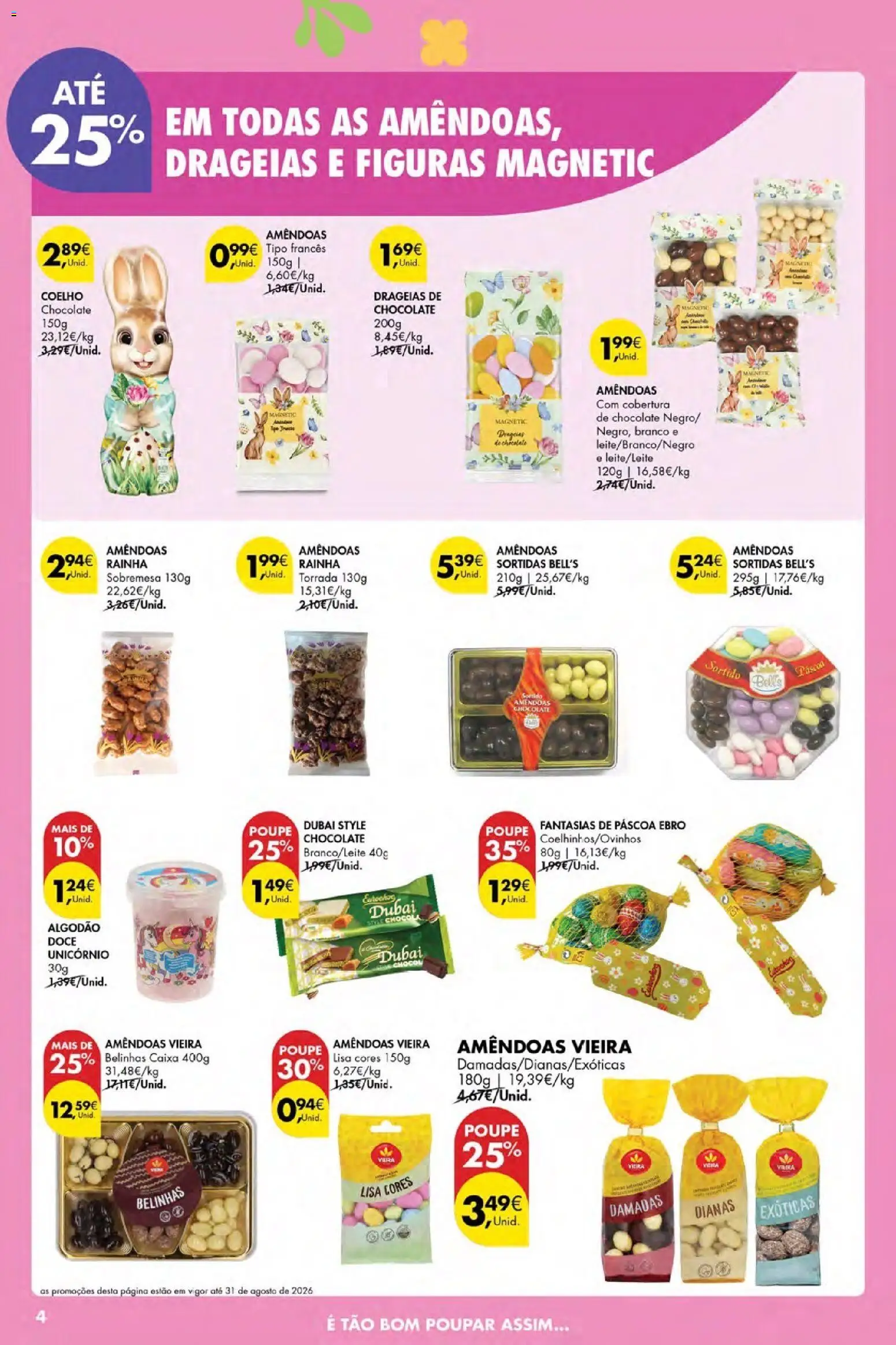 Pingo Doce Poupe Esta Semana Açores │ válido de 12.03.2026 | Página: 4 | Produtos: Amêndoas, Caixa, Chocolate, Coelho