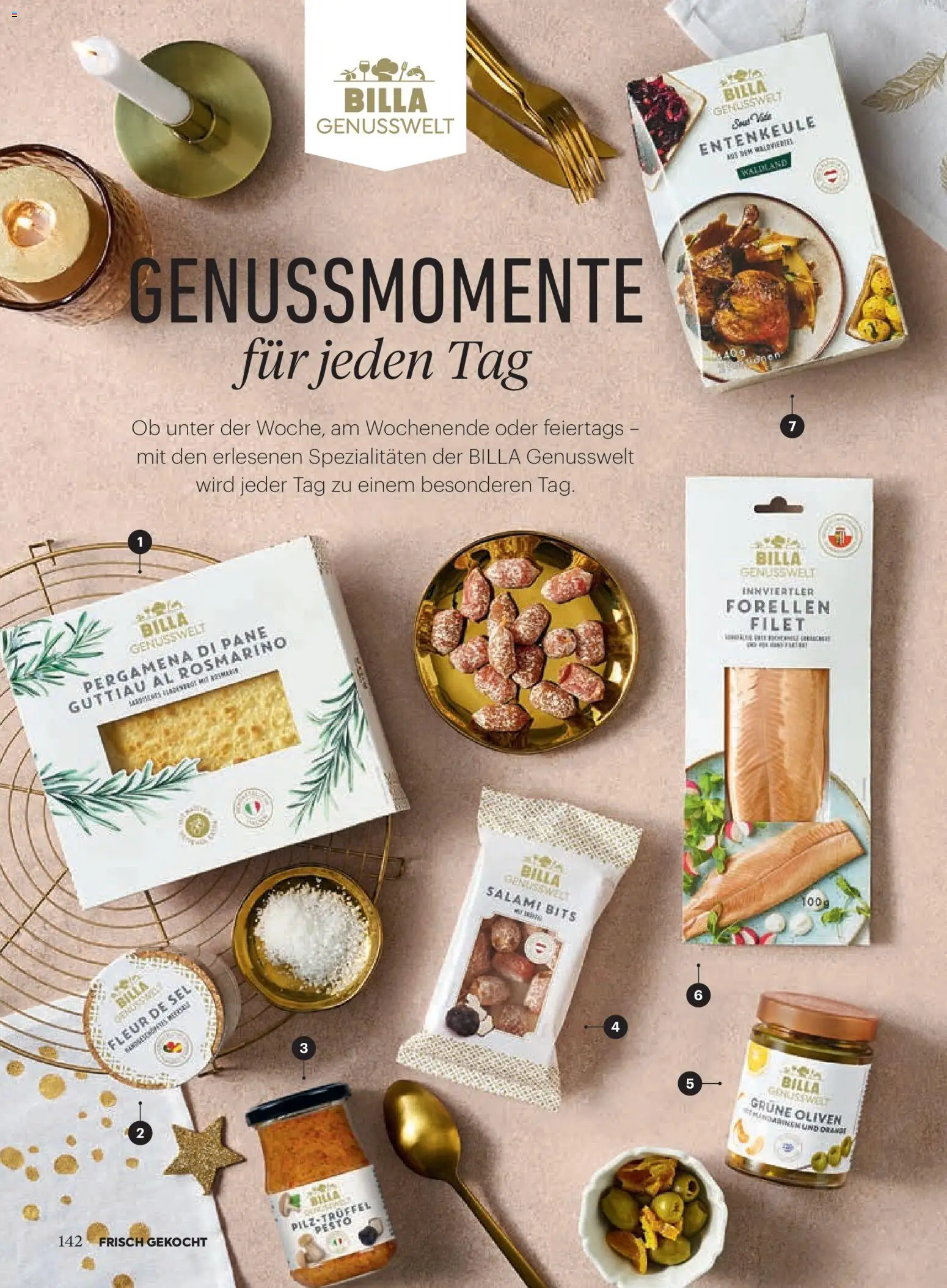 Billa  Frisch Gekocht gültig ab 01.11.2025 | Seite: 138 | Produkte: Mandarinen, Szeder, Salami