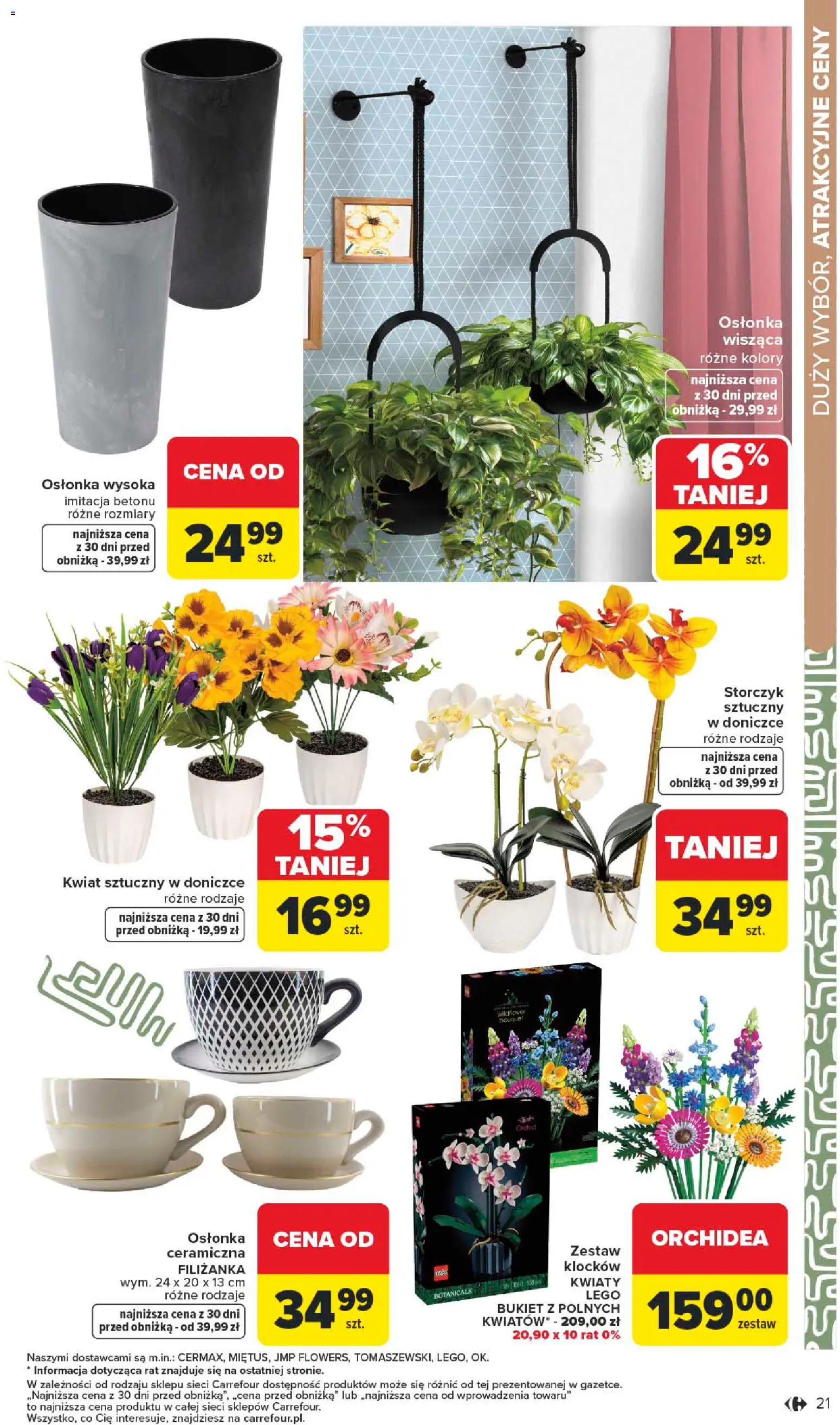 Carrefour Gazetka - Dom: Wszystko Dla Twojej Wygody od 12.01.2026 | Strona: 21 | Produkty: Lego, Storczyk, Kwiaty