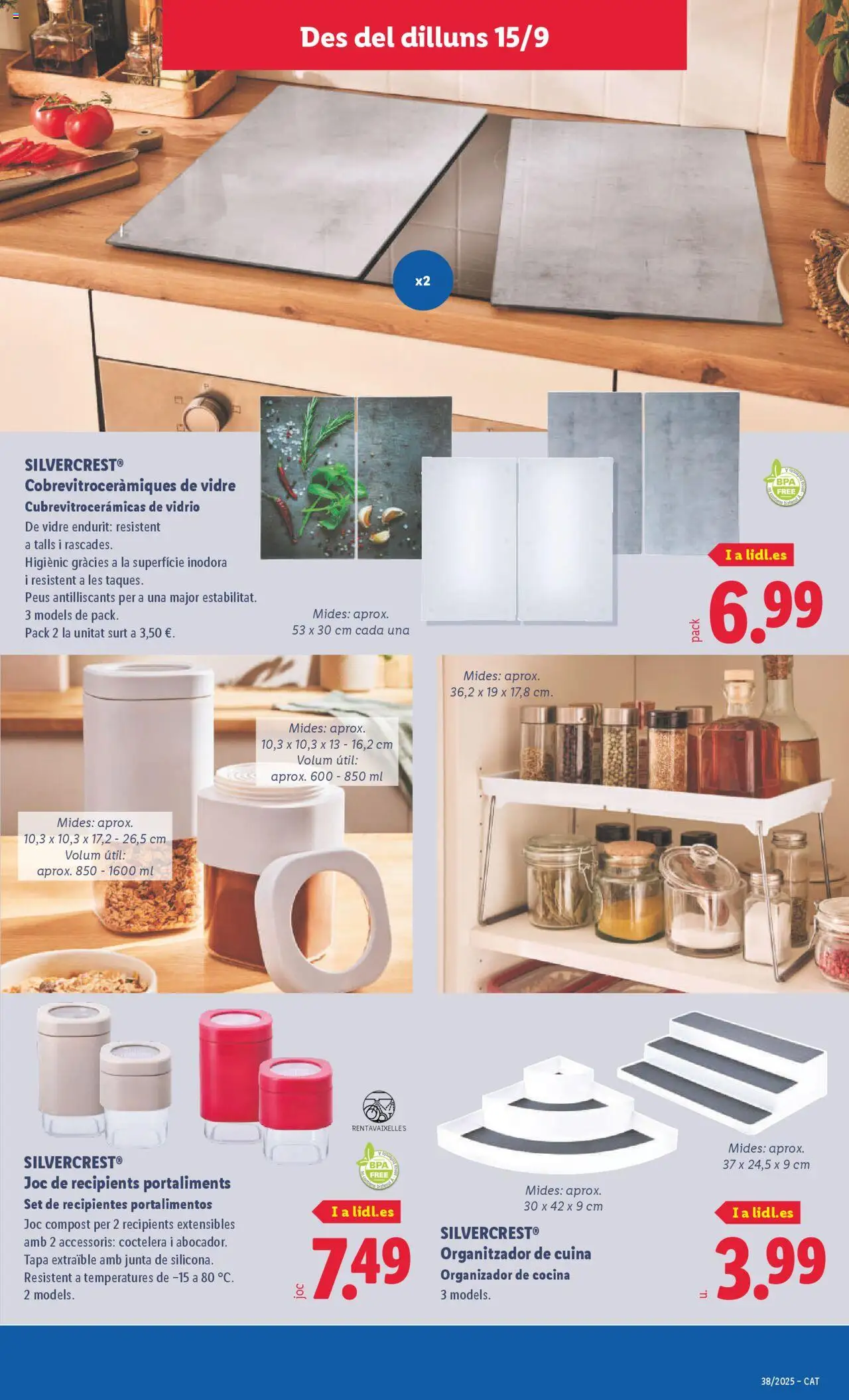 Lidl folleto de bazar │ válido desde el 15.09.2025 | Página: 7 | Productos: Organizador de cocina, Organizador, Cocina