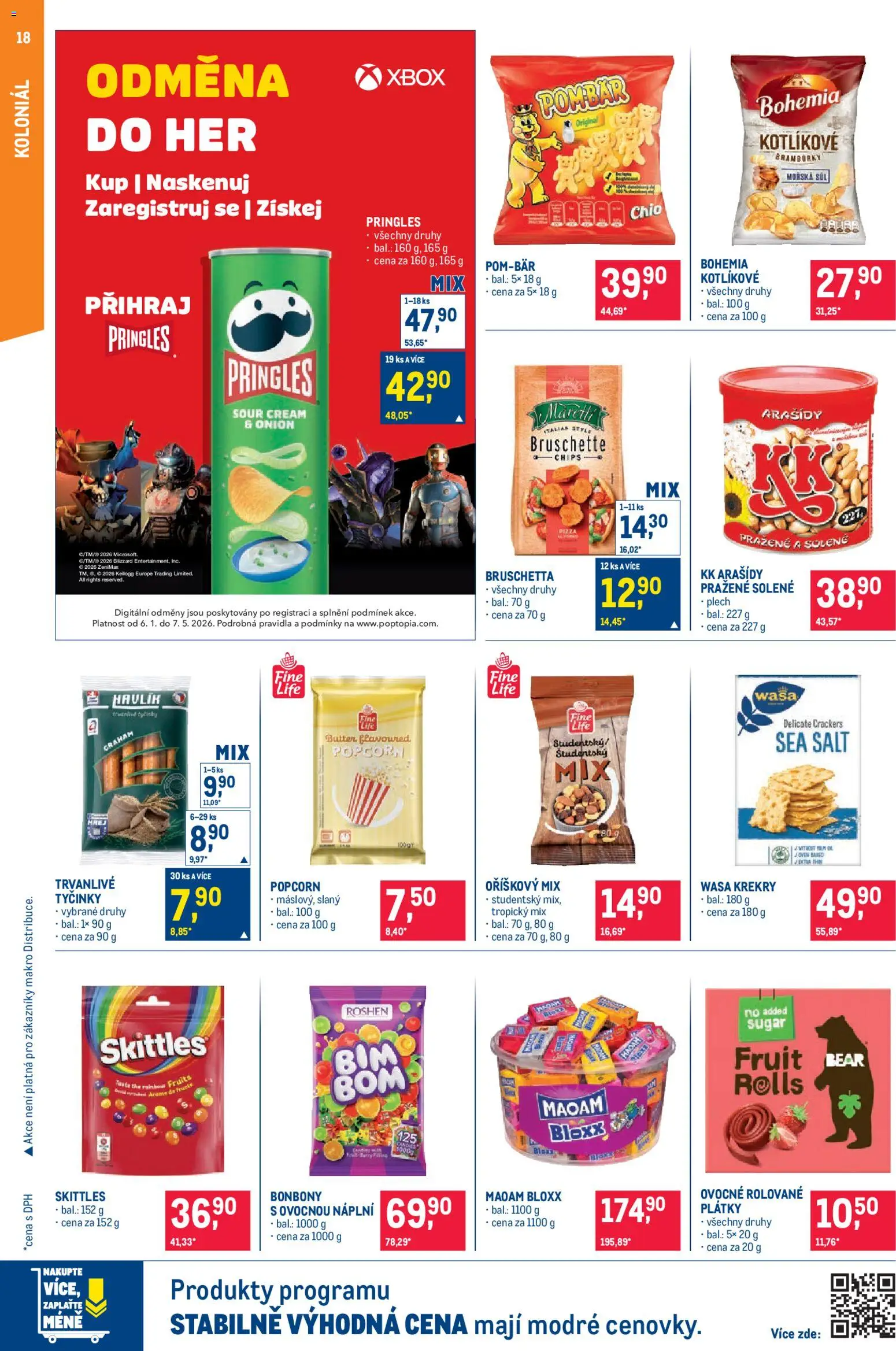 Makro leták - Pro milovníky jídla od 25.03.2026 | Strana: 18 | Produkty: Pizza, Pringles, Arašídy, Krekry