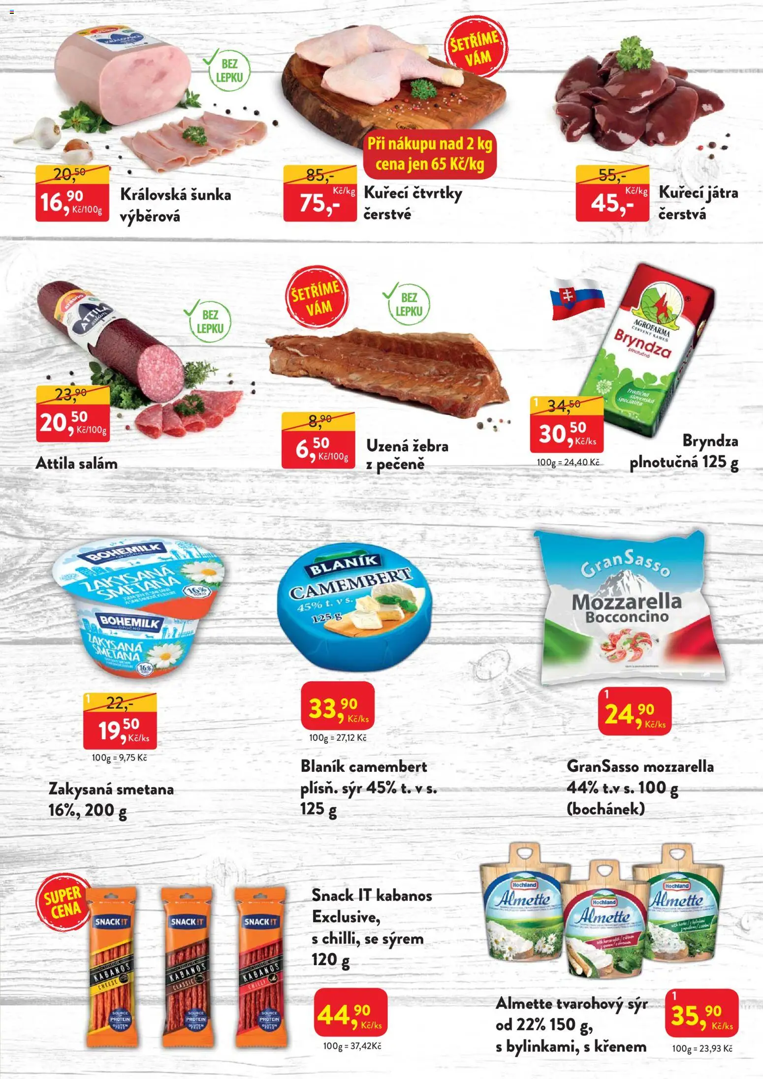 MP Krásno leták od 24.11.2025 | Strana: 3 | Produkty: Salám, Kuřecí čtvrtky, Smetana, Mozzarella