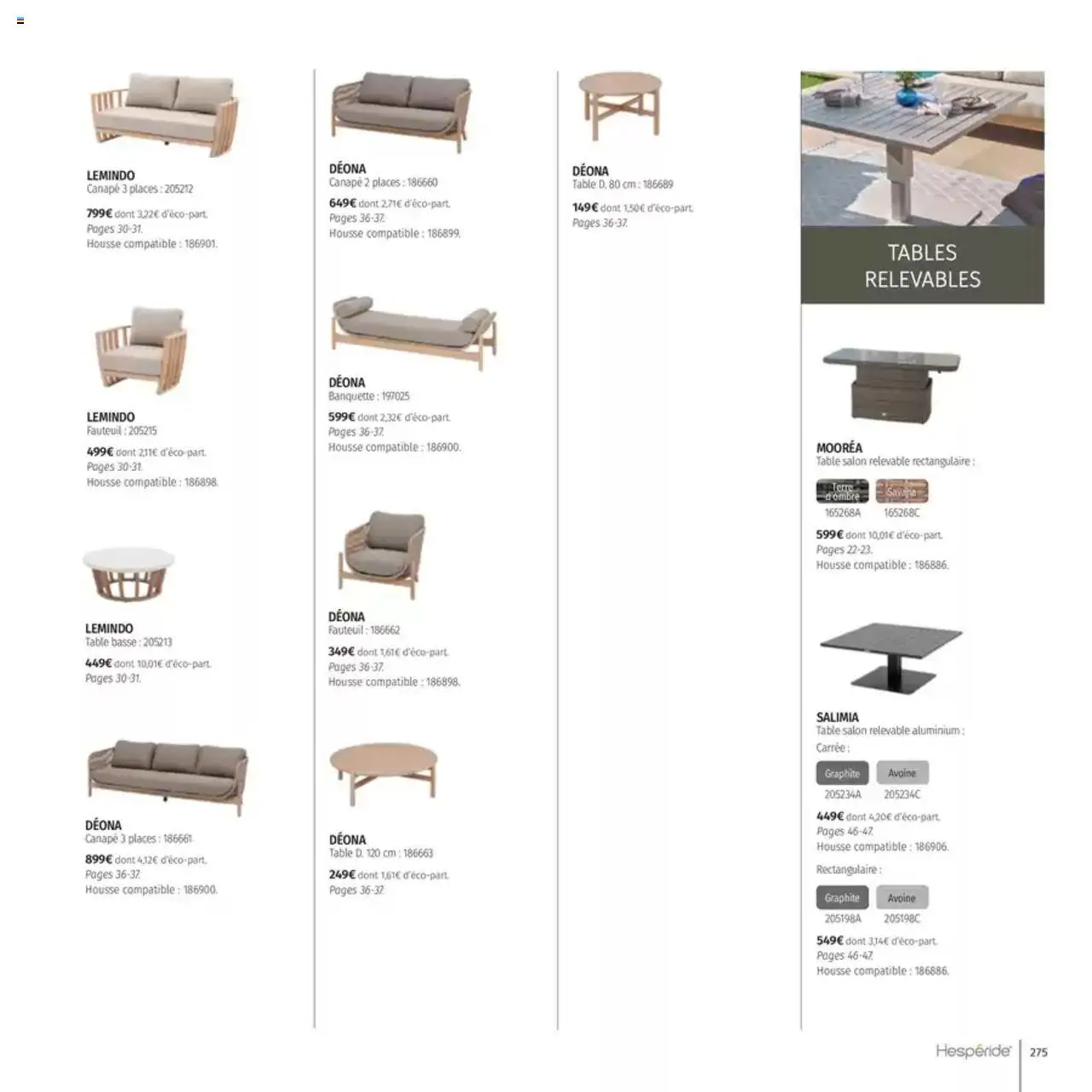  | Page: 275 | Produits: Canapé, Fauteuil, Table basse, Table