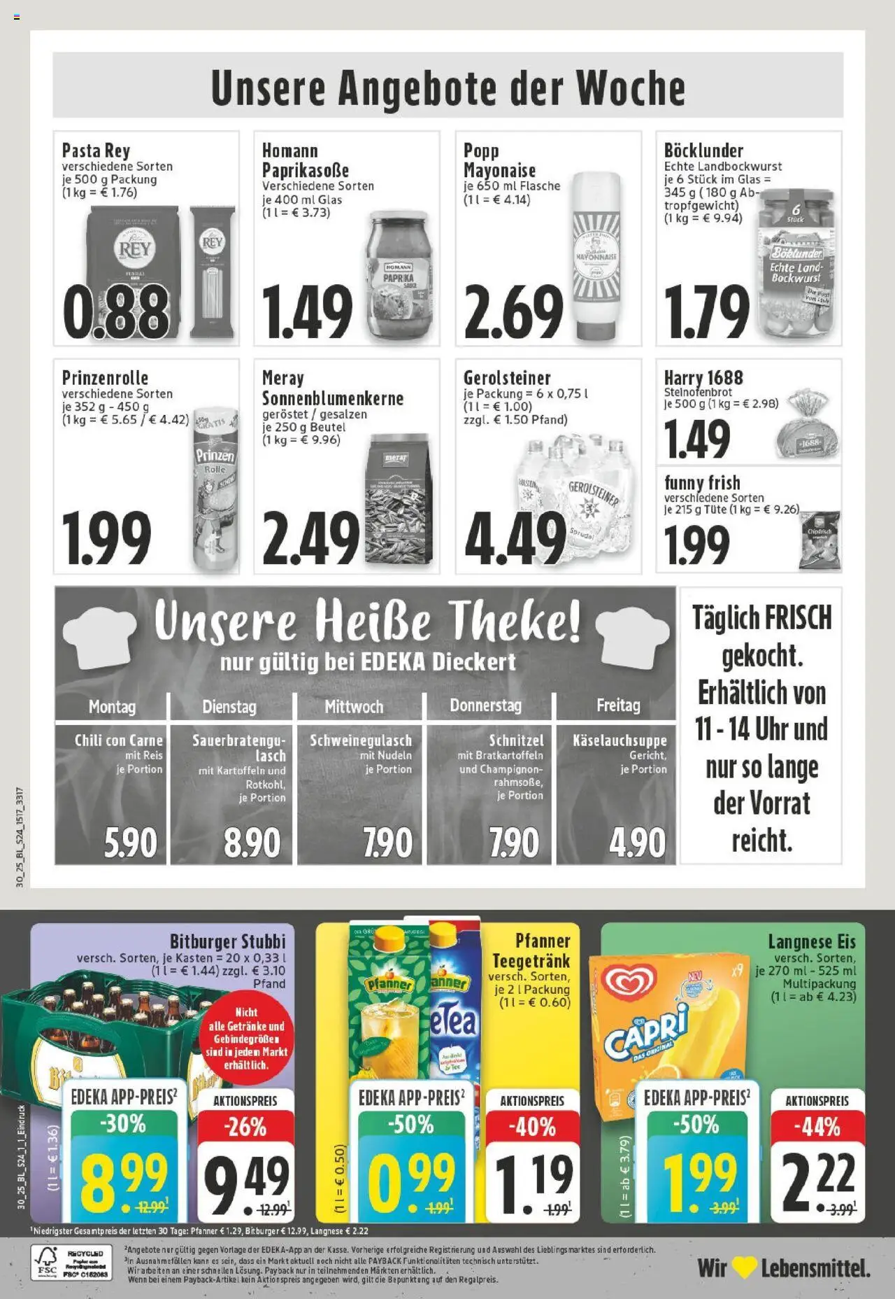 Edeka prospekt Heinsberg	 - gültig ab dem 20.07.2025 | Seite: 24 | Produkte: Burger, Kartoffeln, Mayonnaise, Eis
