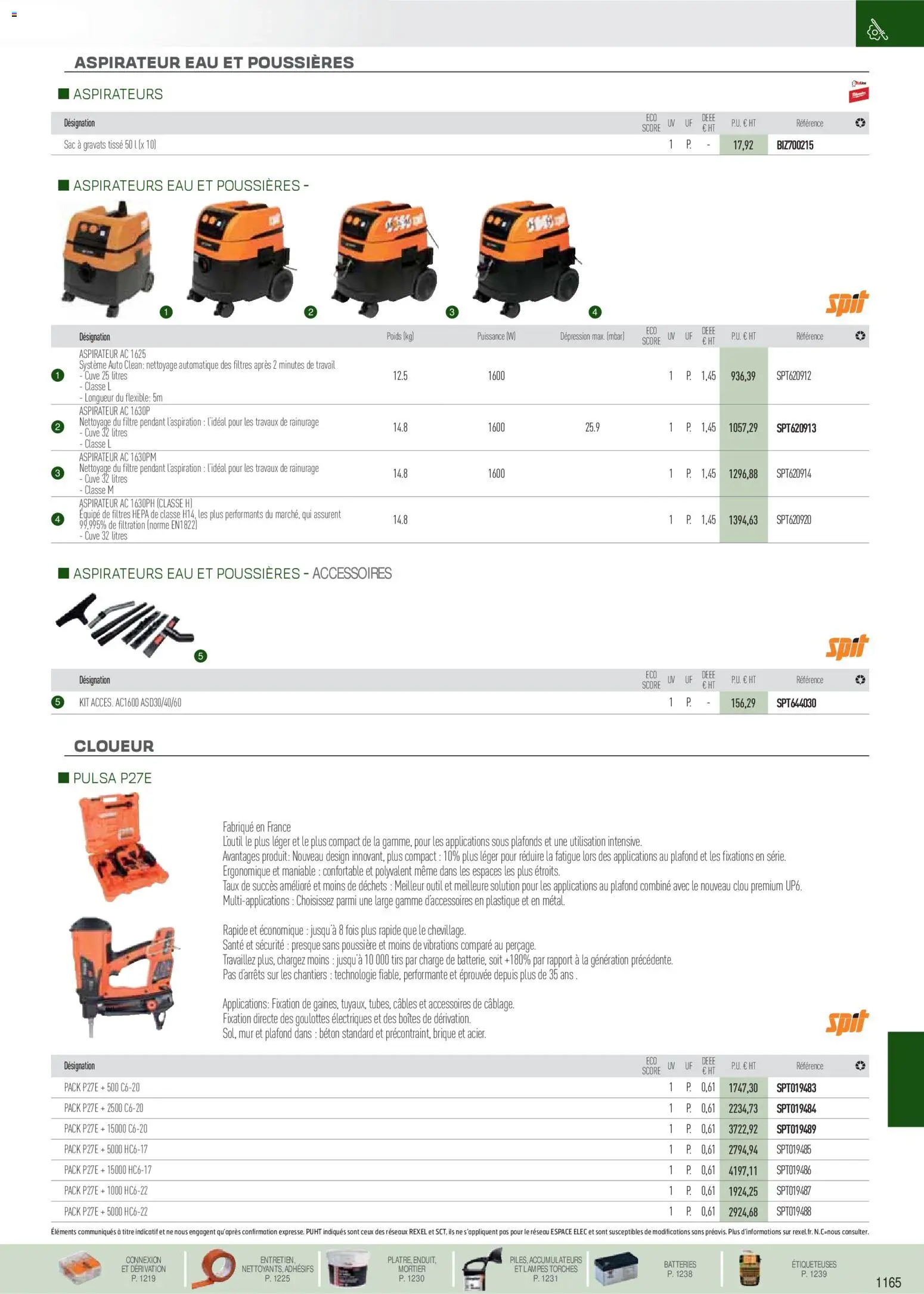 {H1} | Page: 56 | Produits: Sac, Poids, Aspirateur, Mortier