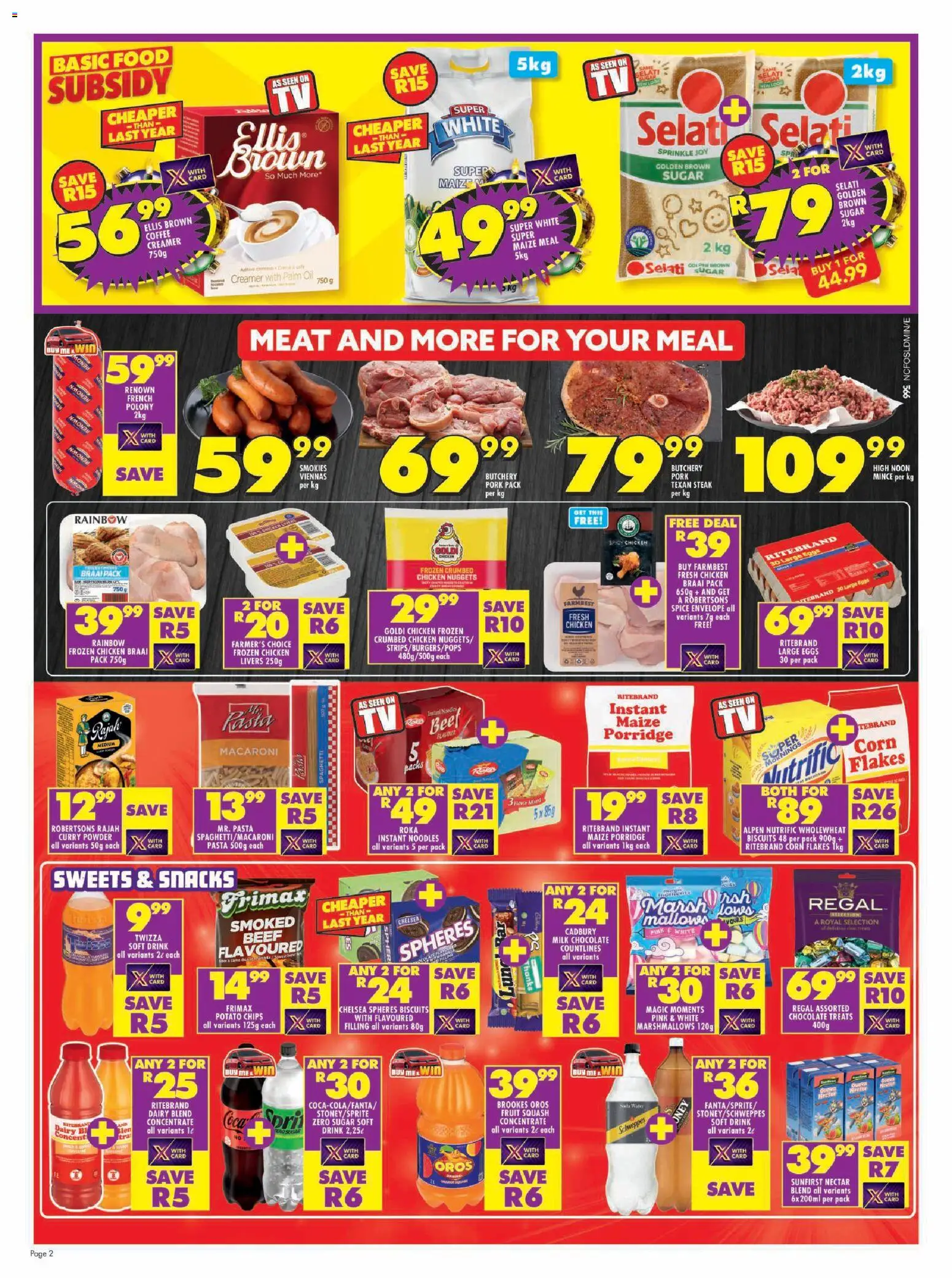 New Shoprite catalogue – valid from 10.11.2025 | Page: 2 | Products: Corn, Eggs, Fruit, Dairy blend