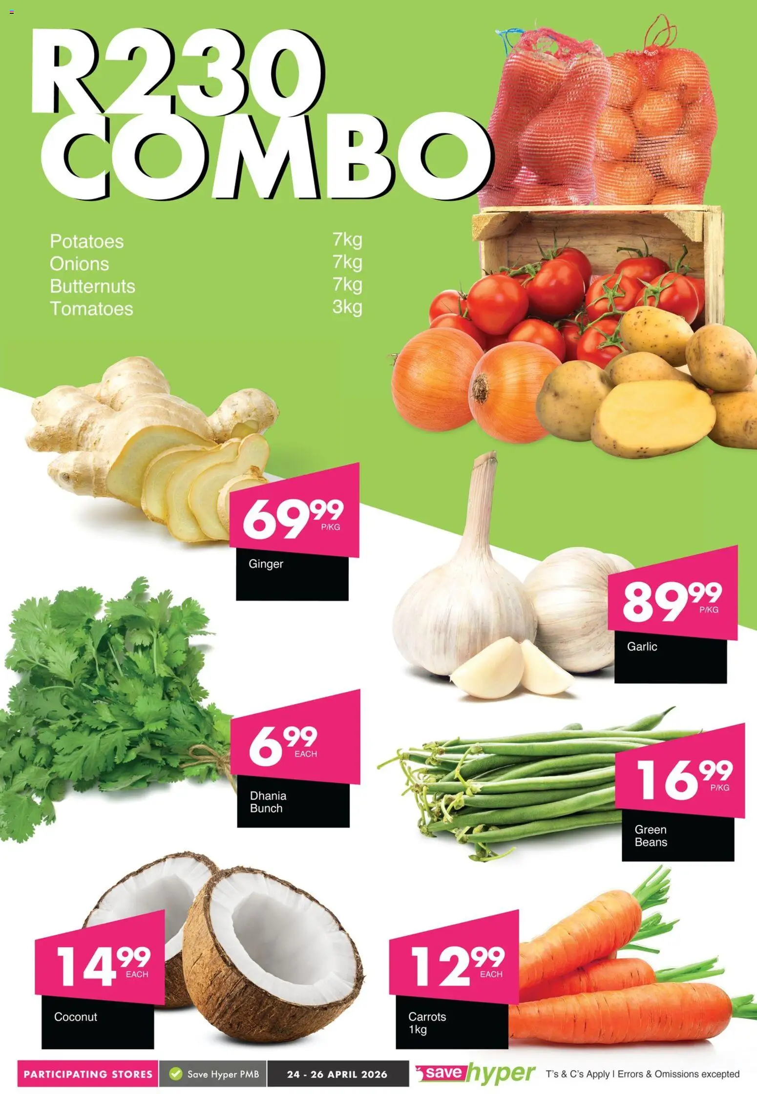 New Save catalogue – valid from 24.04.2026 | Page: 4 | Products: Beans, Carrots, Onions, Garlic