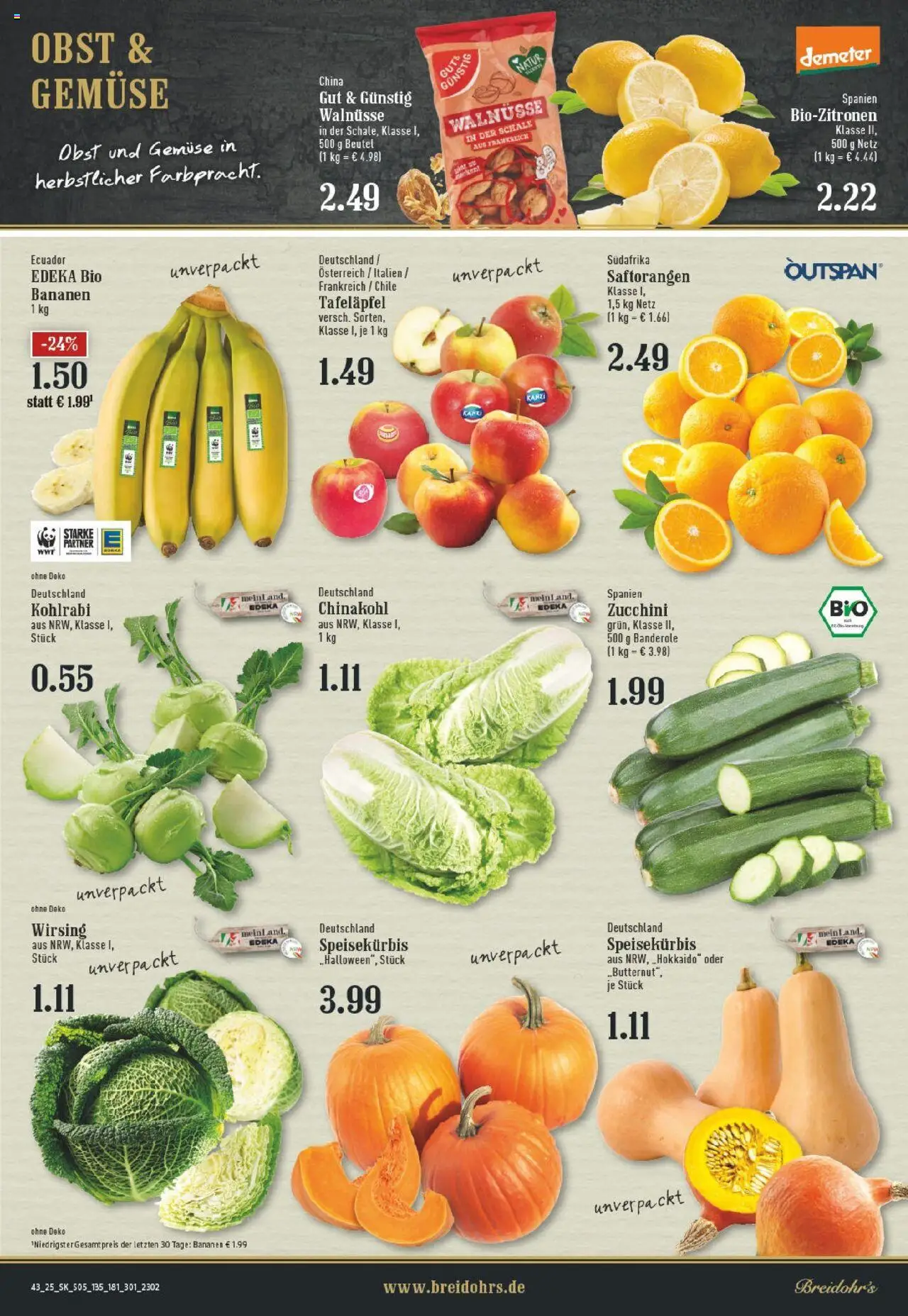 Edeka prospekt Rösrath	 – gültig ab 19.10.2025 | Seite: 5 | Produkte: Bananen, Apple, Gemüse, Zucchini