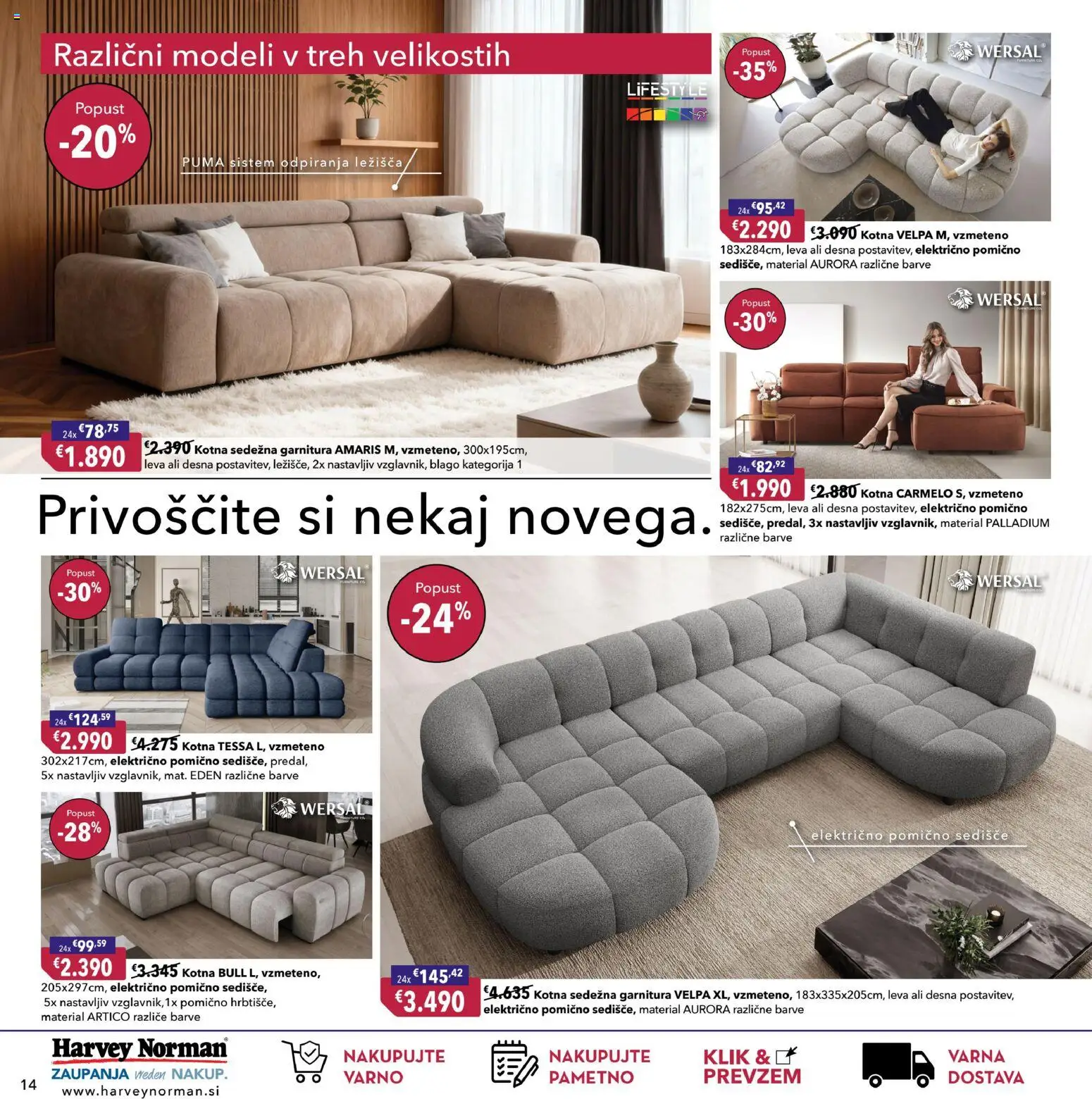 Novi Harvey Norman katalog ponudbe – veljaven od 14.01.2026 | Stran: 14 | Izdelki: Sedezna garnitura