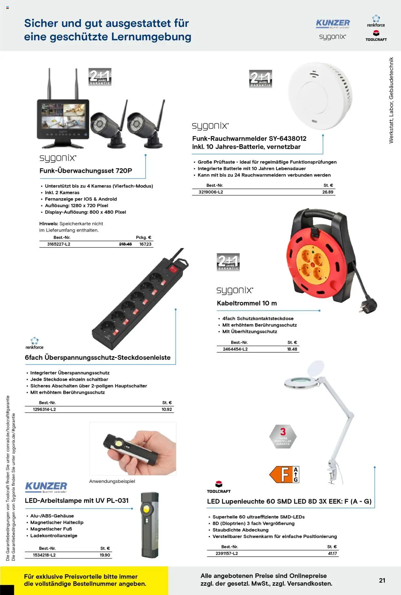 Conrad Education Katalog – gültig ab 01.01.2025 | Seite: 21 | Produkte: Speicherkarte, Steckdose, Batterie, Überspannungsschutz