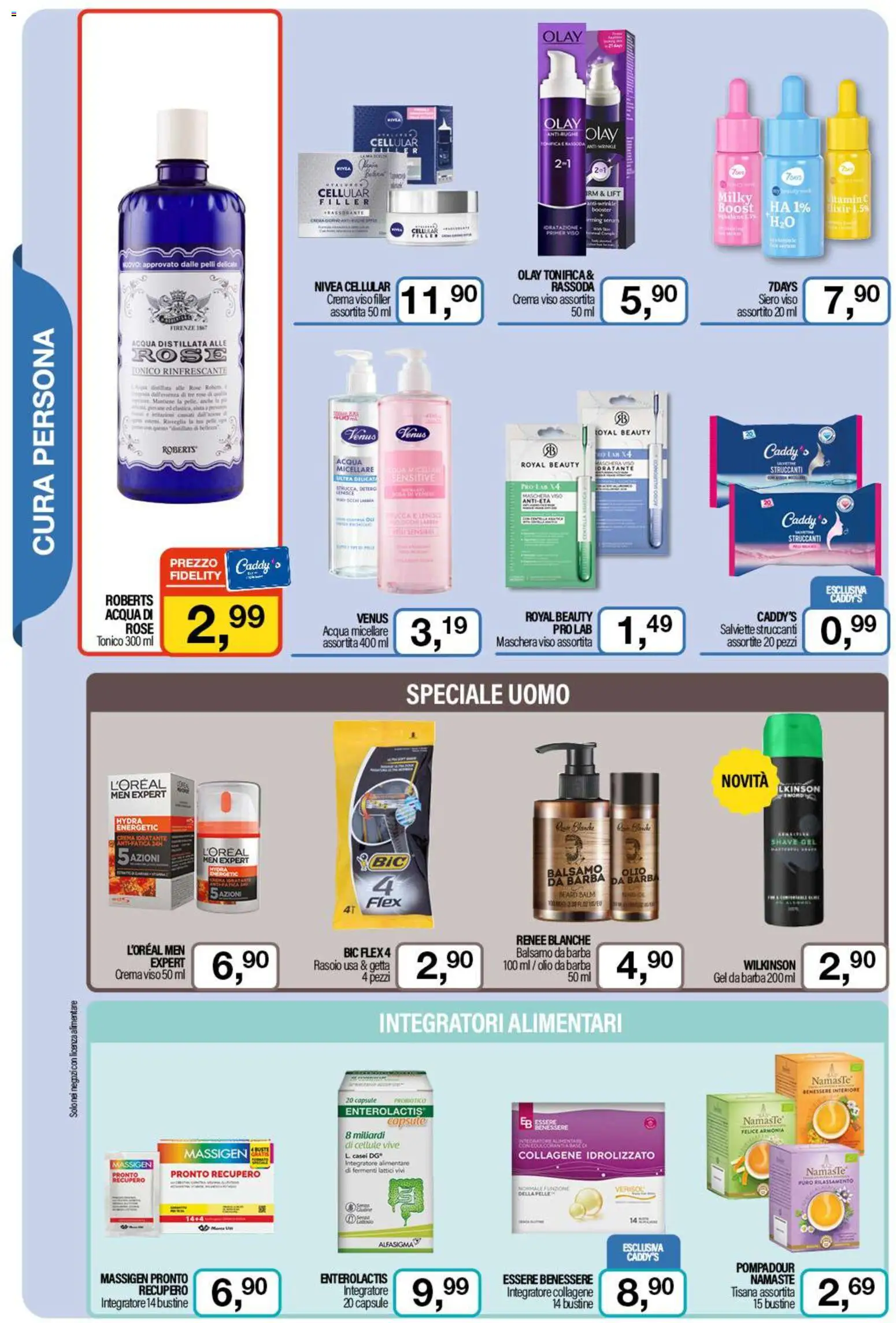 Volantino Caddy's del 23.10.2025 | Pagina: 6 | Prodotti: Acqua micellare, Salviette struccanti, Pinne, Integratore alimentare