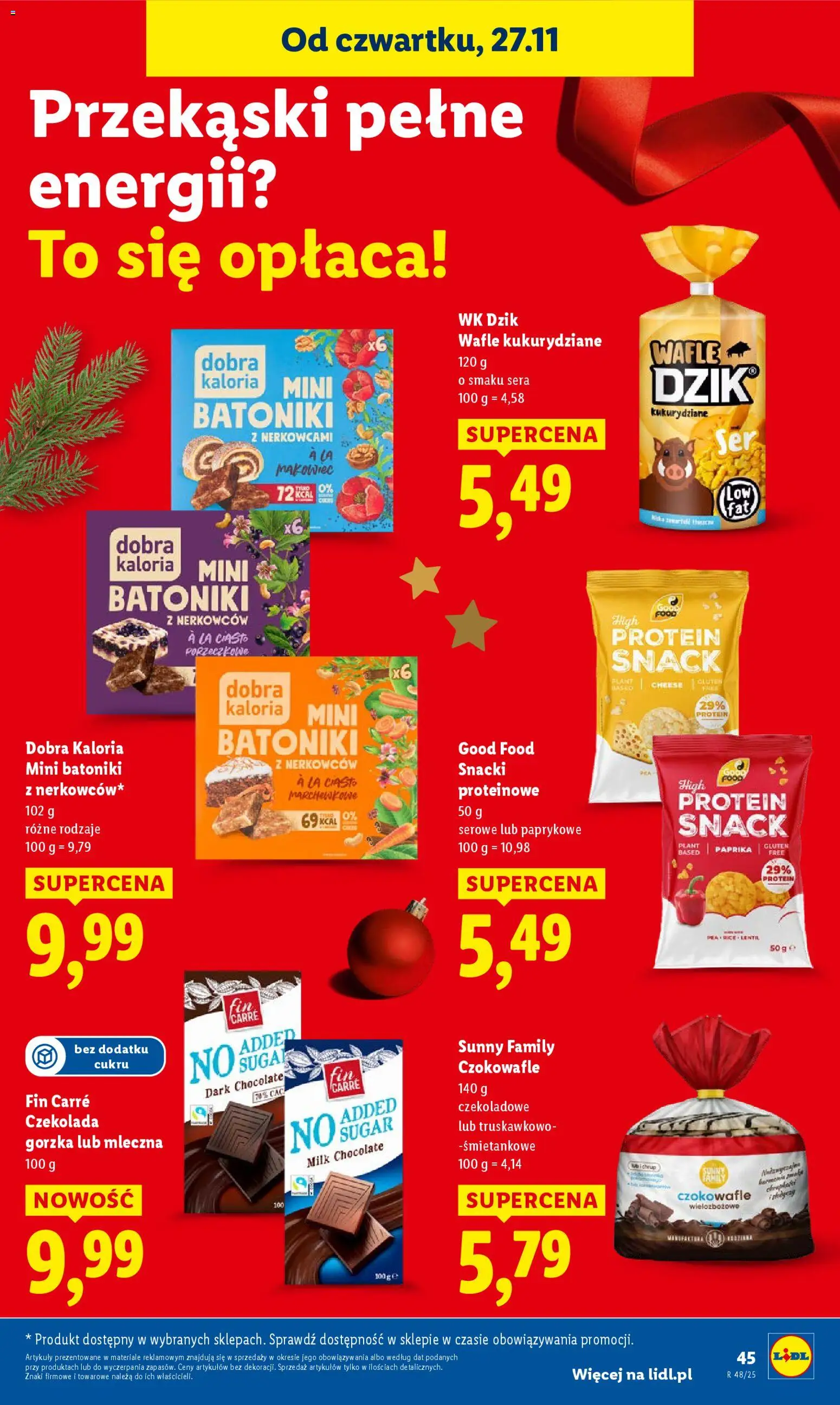 Lidl Black Friday od 27.11.2025 | Strona: 45 | Produkty: Wafle, Ciasto, Czekolada gorzka, Czekolada
