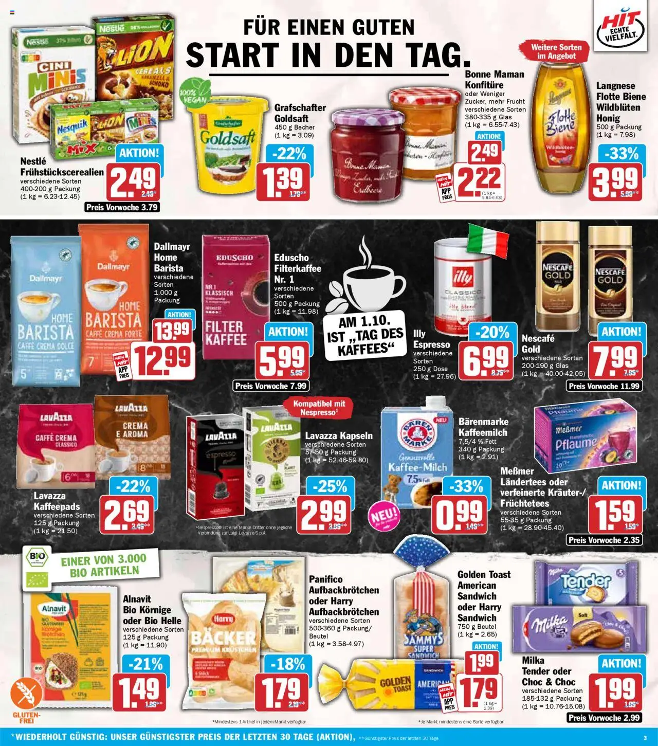 HIT - Mecklenburg-Vorpommern – gültig ab 29.09.2025 | Seite: 3 | Produkte: Toast, Milka, Dallmayr, Eduscho