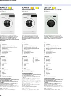 Ikea Elektrogeräte ab 10.04.2026 gültig | Seite: 96 | Produkte: Trockner, Gewicht, Küche, Waschmaschine