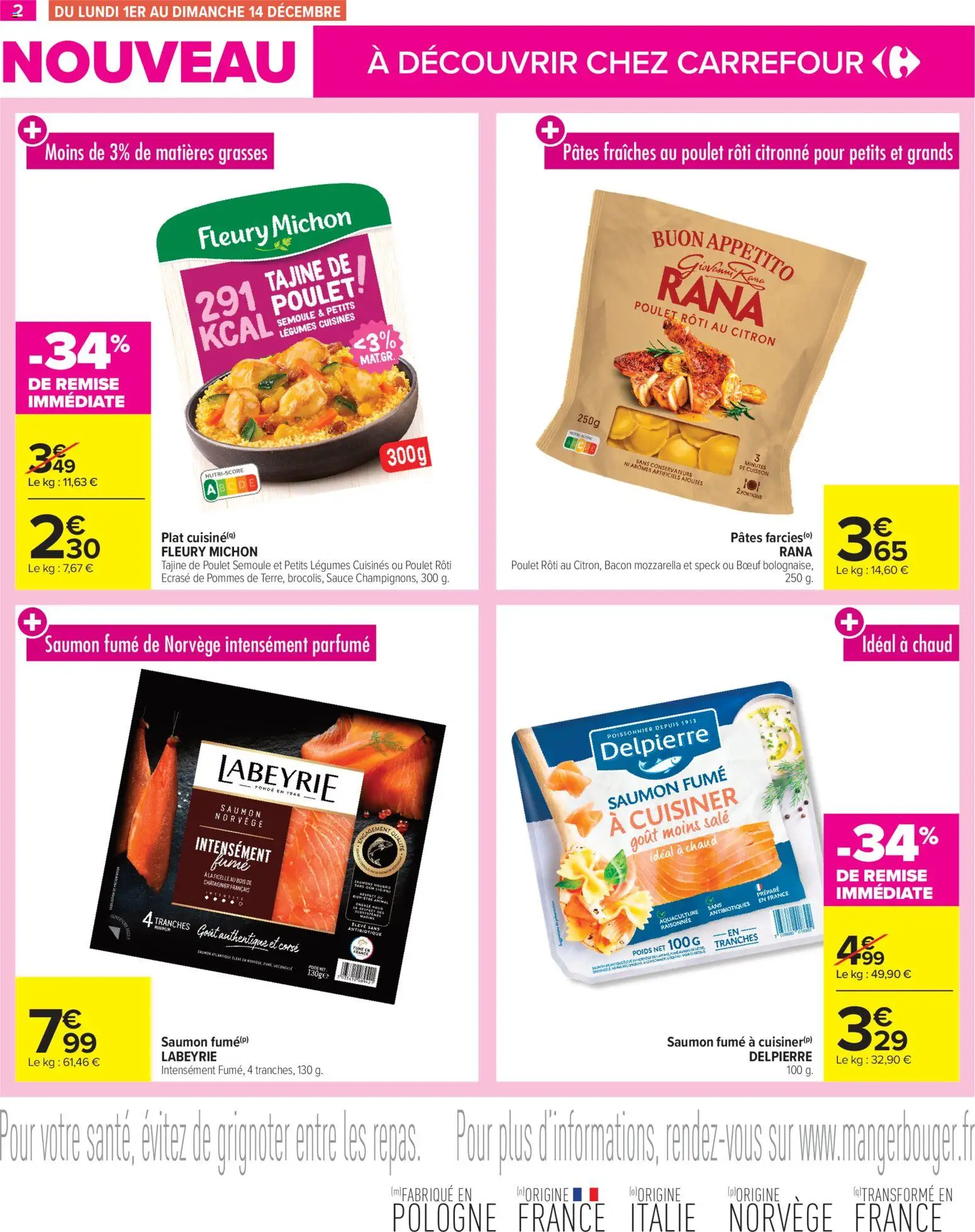 {H1} | Page: 2 | Produits: Saumon fumé, Pâtes fraîches, Pommes, Pâtes