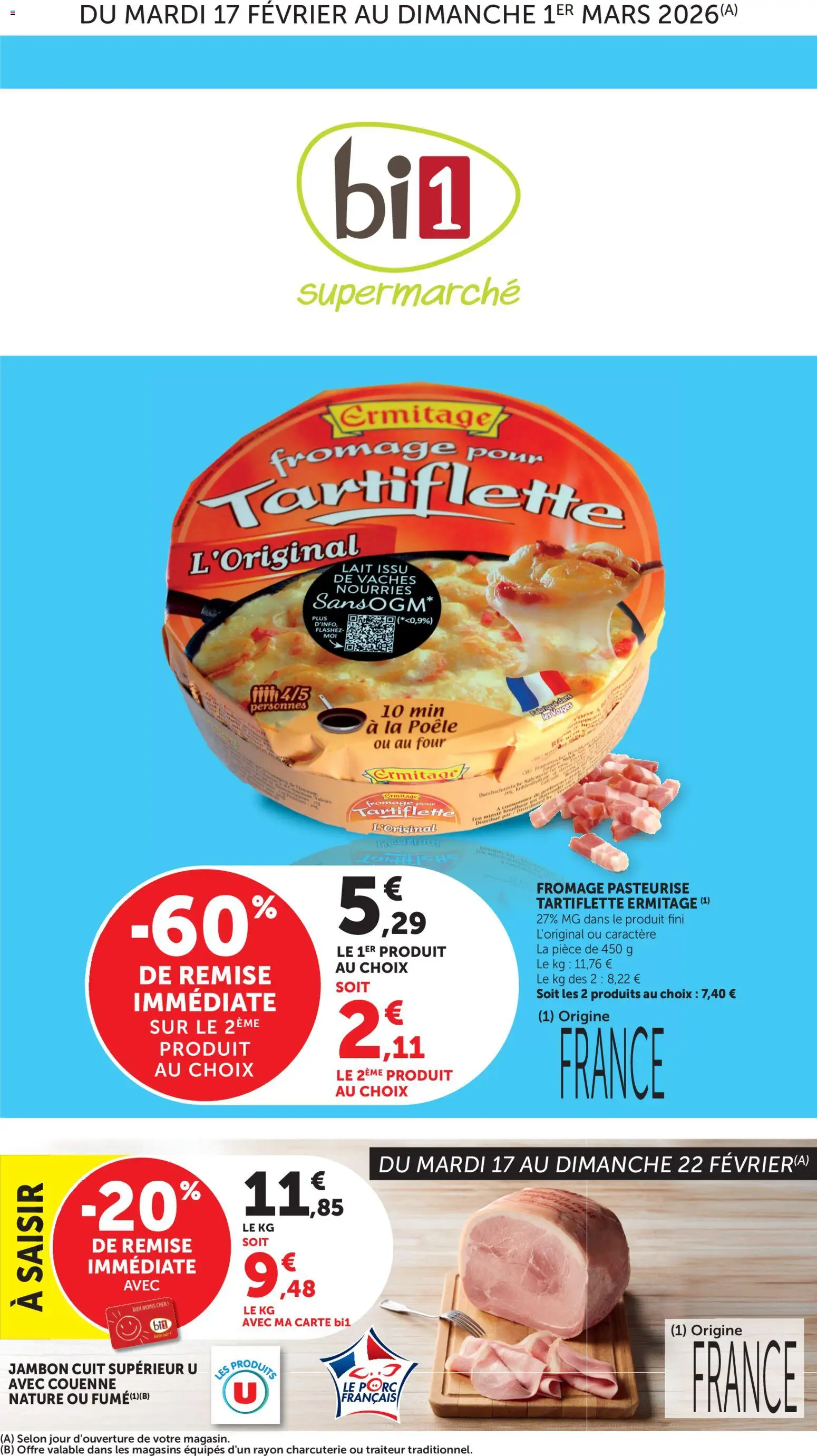 {H1} | Page: 1 | Produits: Four, Poêle, Lait, Fromage pour tartiflette