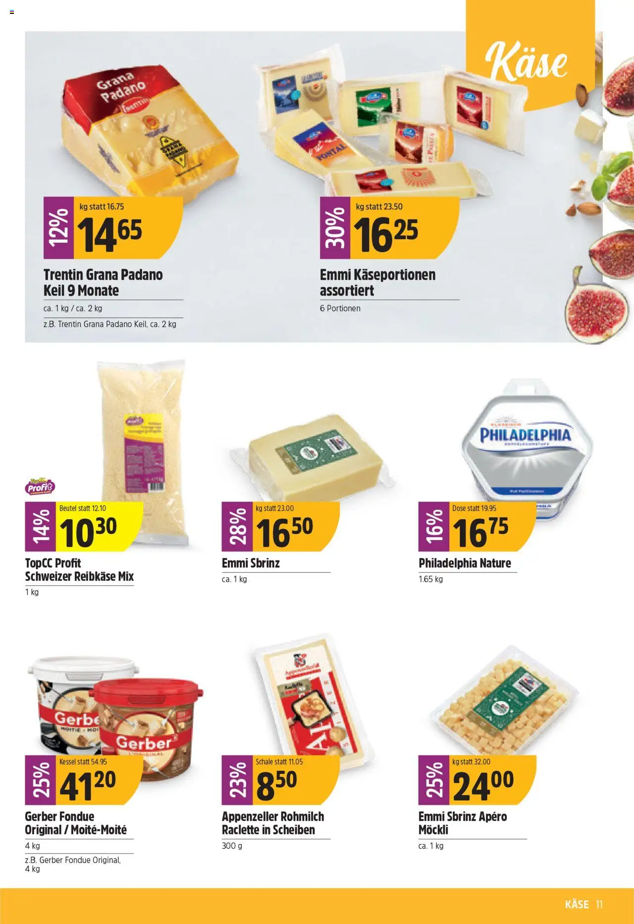 TopCC Aktionen – gültig ab 27.10.2025 | Seite: 11 | Produkte: Käse, Raclette, Fondue, Kessel