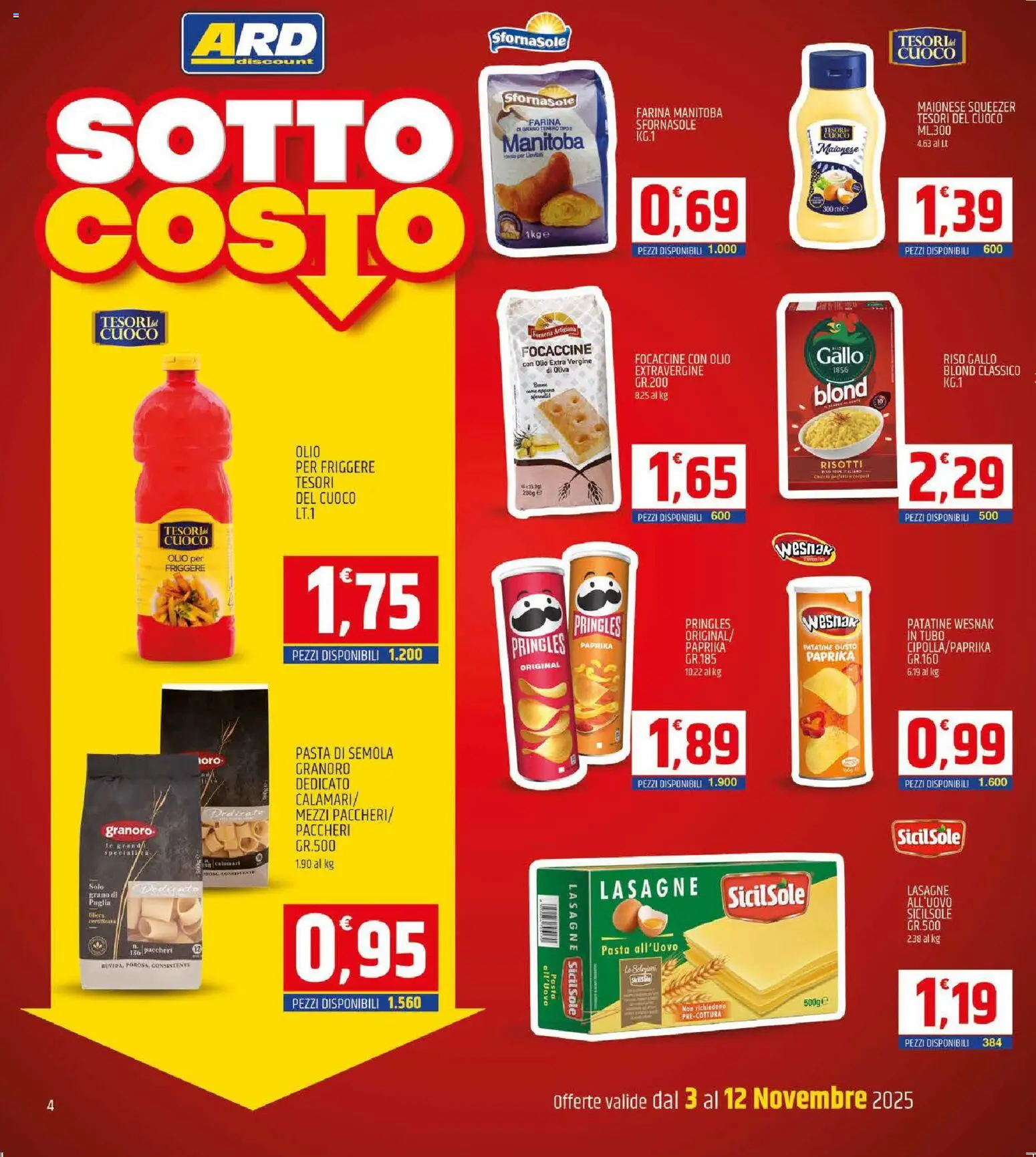 Volantino ARD Discount del 03.11.2025 | Pagina: 4 | Prodotti: Patatine, Maionese, Tubo, Olio per friggere