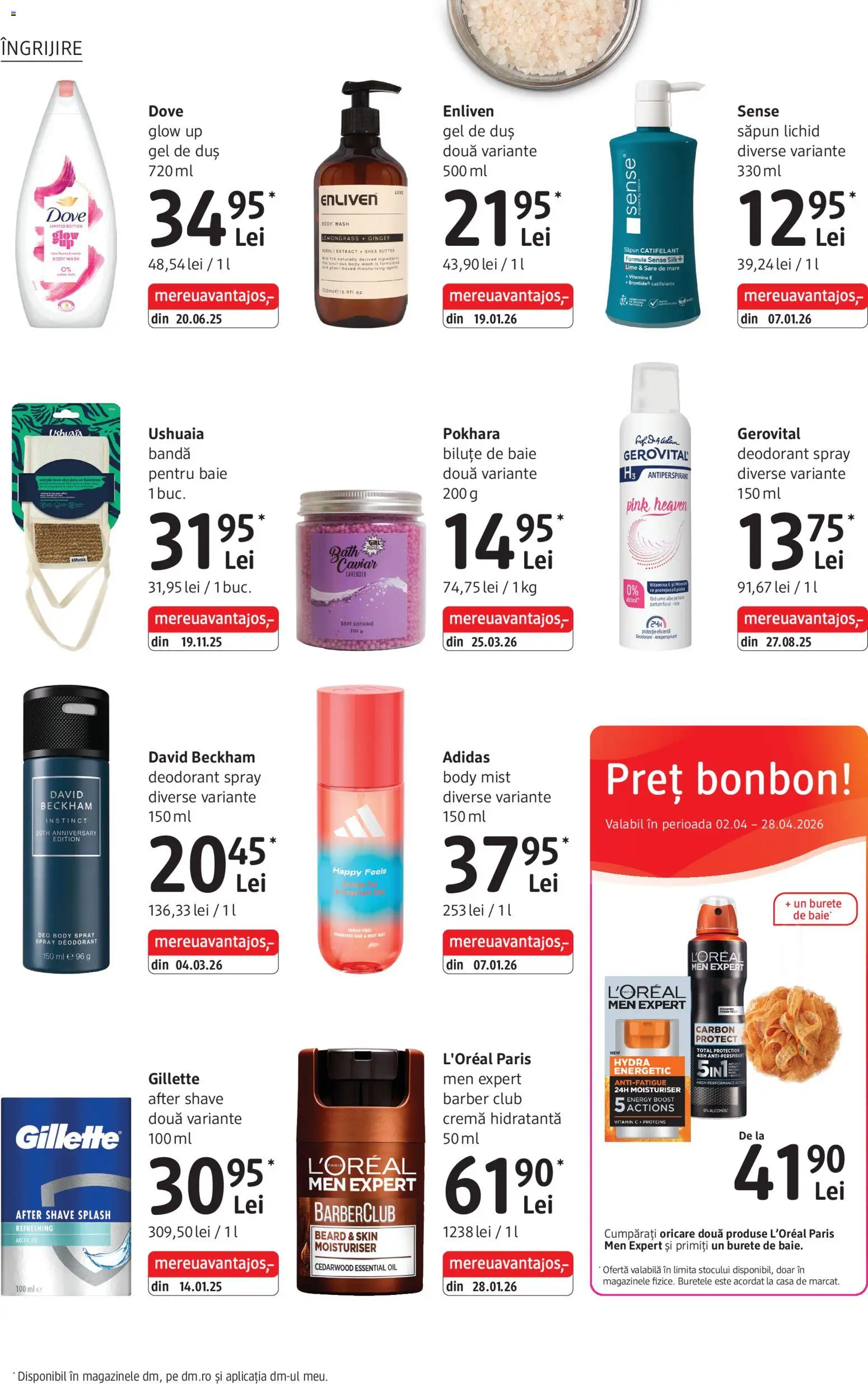 Noul catalog DM drogeriemarkt – valabil de la 02.04.2026 | Pagină: 12 | Produse: Body, Burete, Cremă, Gel de duș