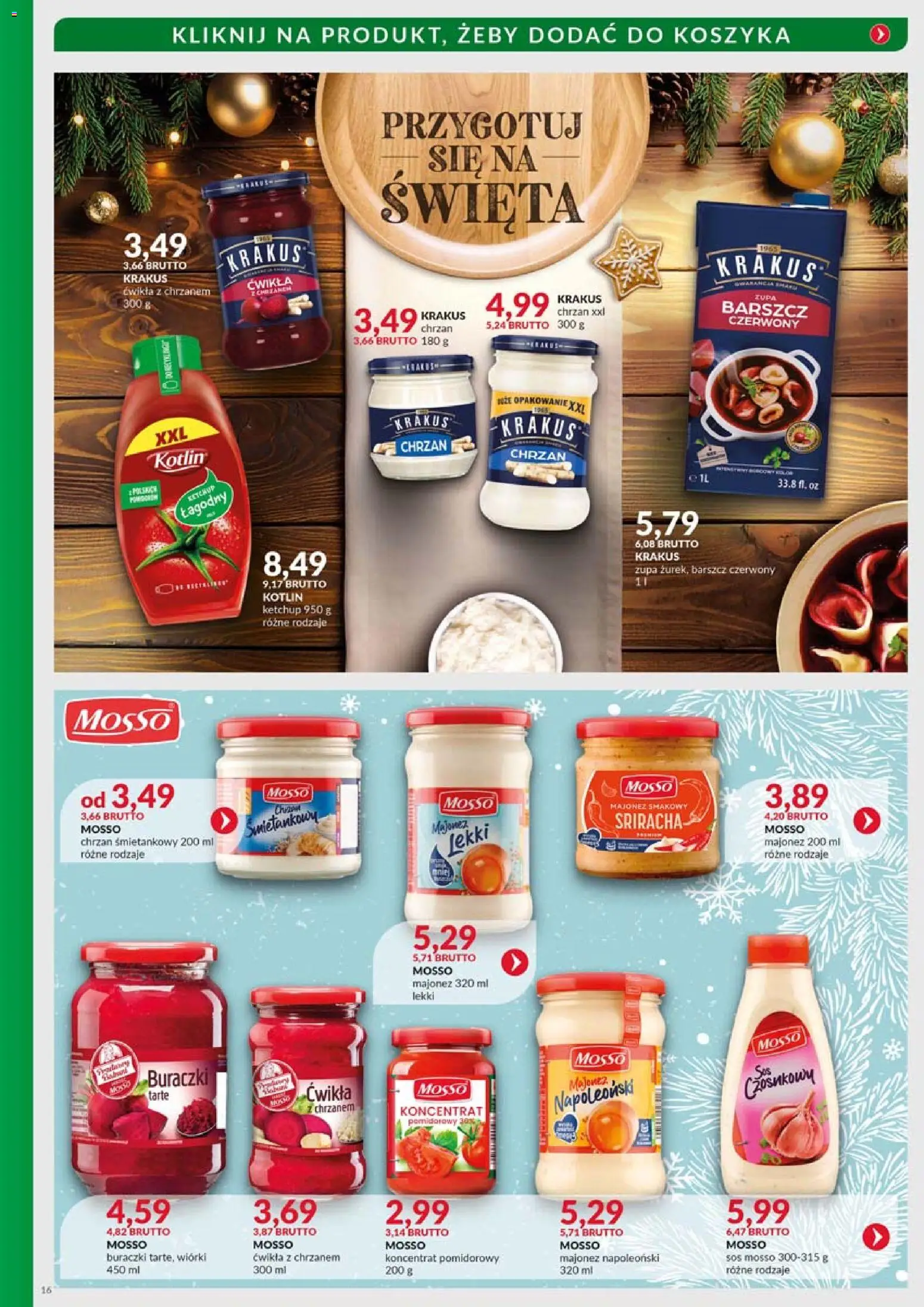 Eurocash Gazetka - Boże Narodzenia Kulinarka od 10.11.2025 | Strona: 16 | Produkty: Koncentrat pomidorowy, Chrzan, Zupa, Sos