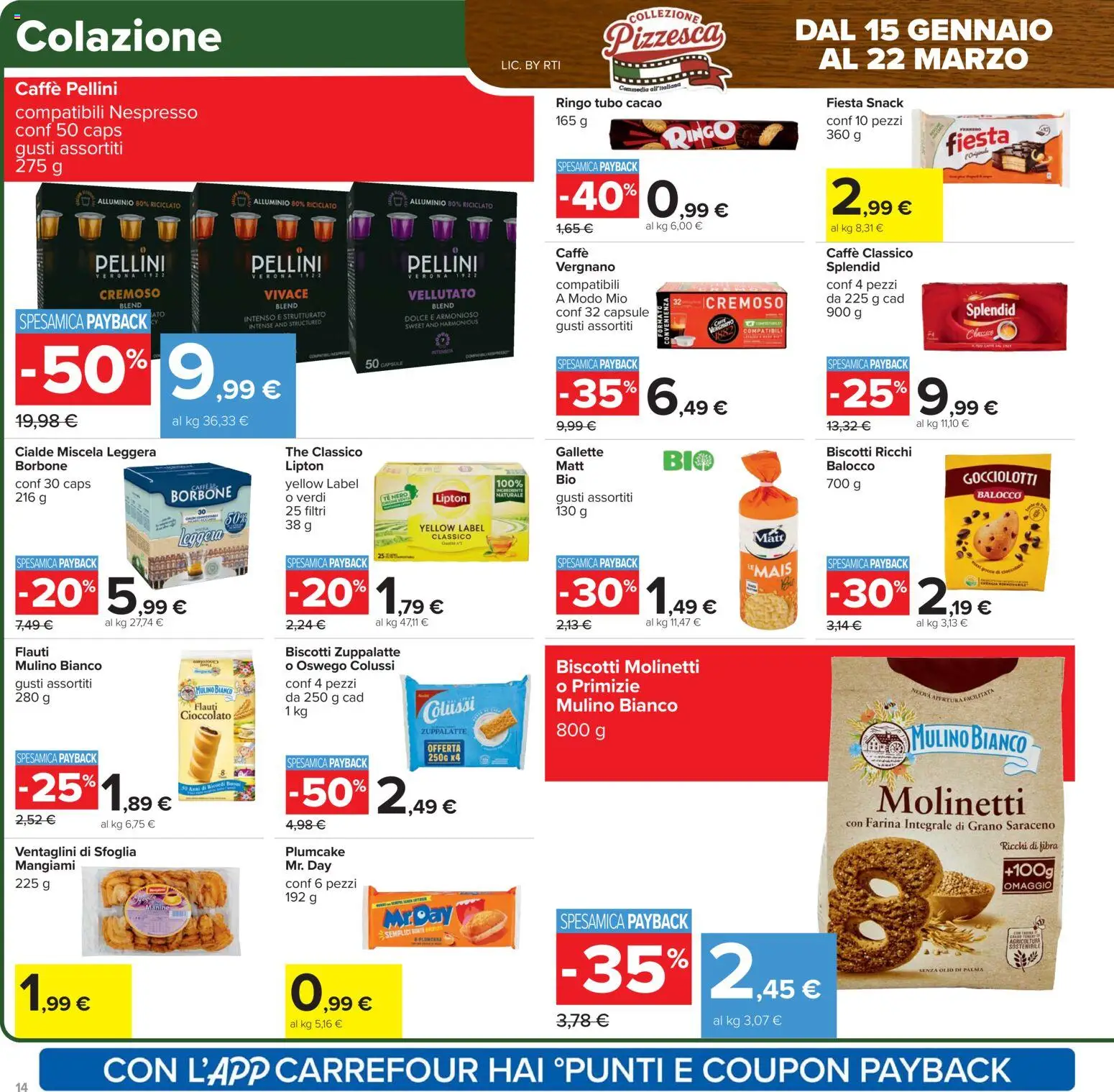 Volantino Carrefour del 27.01.2026 | Pagina: 14 | Prodotti: Biscotti, Plumcake, Mais, Cacao