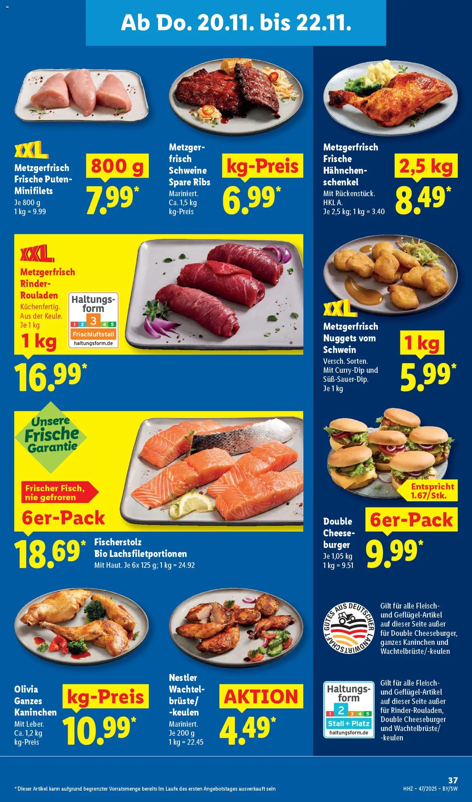 Lidl Prospekt Kornwestheim – gültig ab 17.11.2025 | Seite: 57 | Produkte: Hahnchen, Spare ribs, Burger, Fleisch