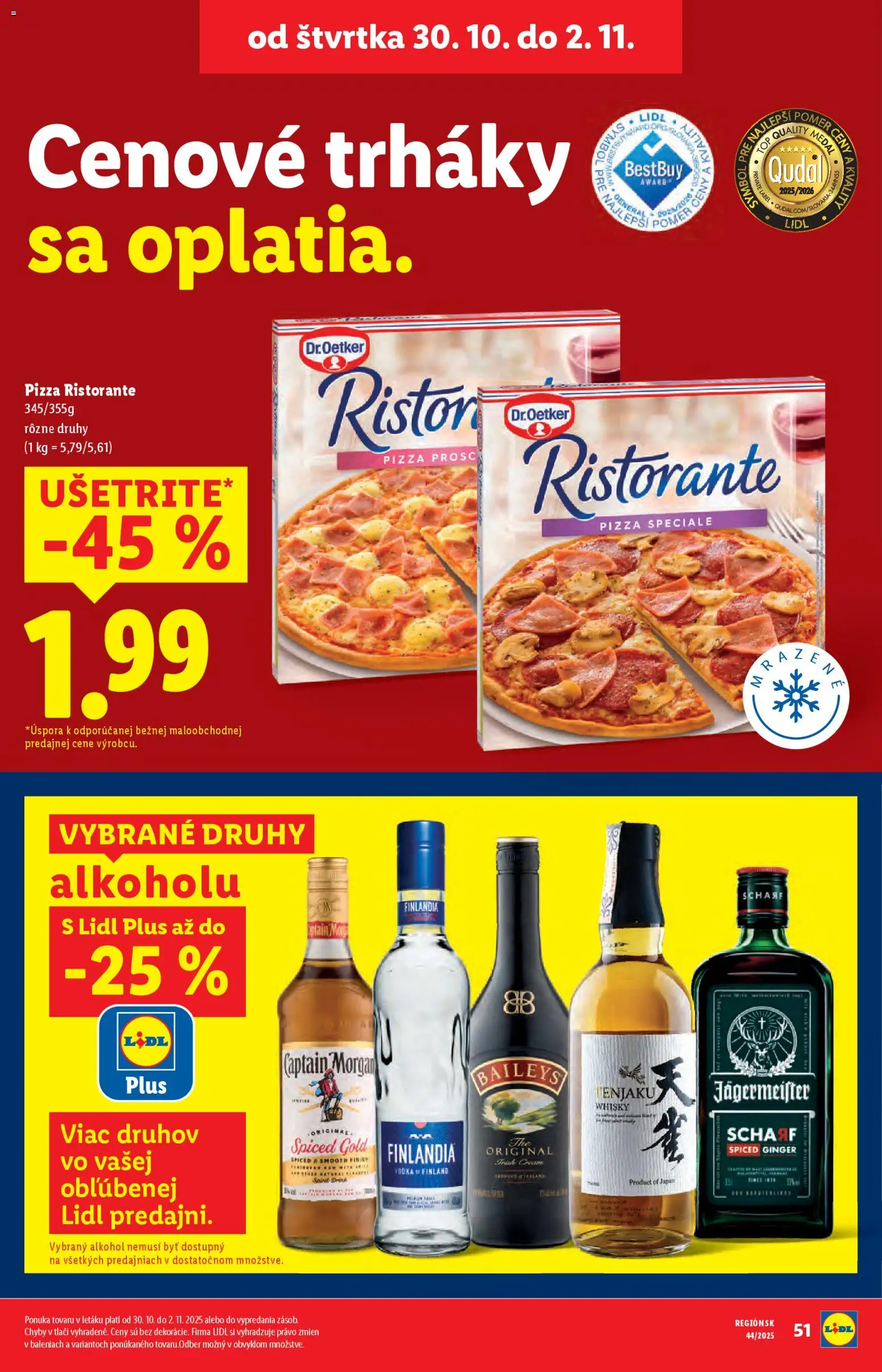 Nové Lidl akcie – leták je platný od 27.10.2025 | Strana: 58 | Produkty: Jägermeister, Alkohol, Finlandia, Rum