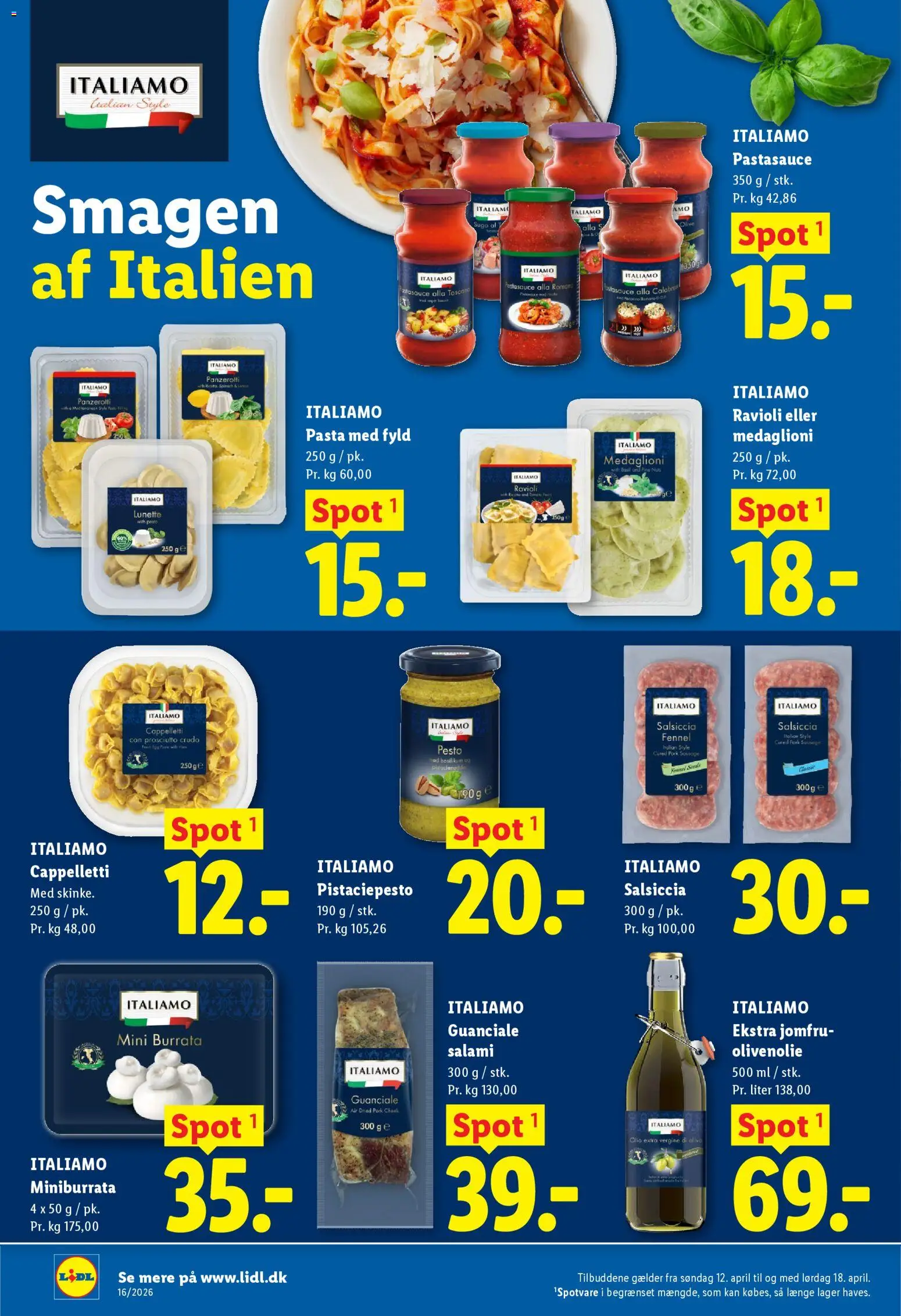 Lidl tilbudsavis – gyldig fra 12.04.2026 | Side: 10 | Produkter: Pasta, Cebola, Olivenolie, Basilikum