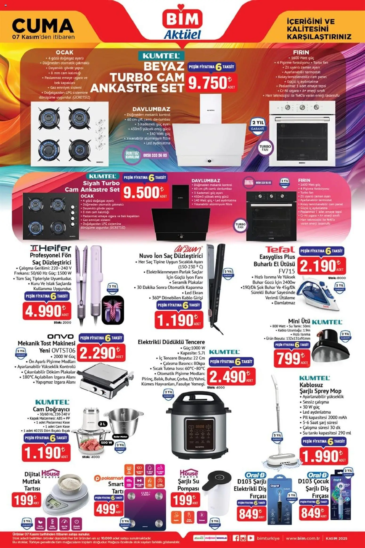 BİM Katalog Cuma - 07.11.2025 tarihinden itibaren geçerlidir | Sayfa: 1 | Ürünler: Fasulye, Pil, Su, Fan