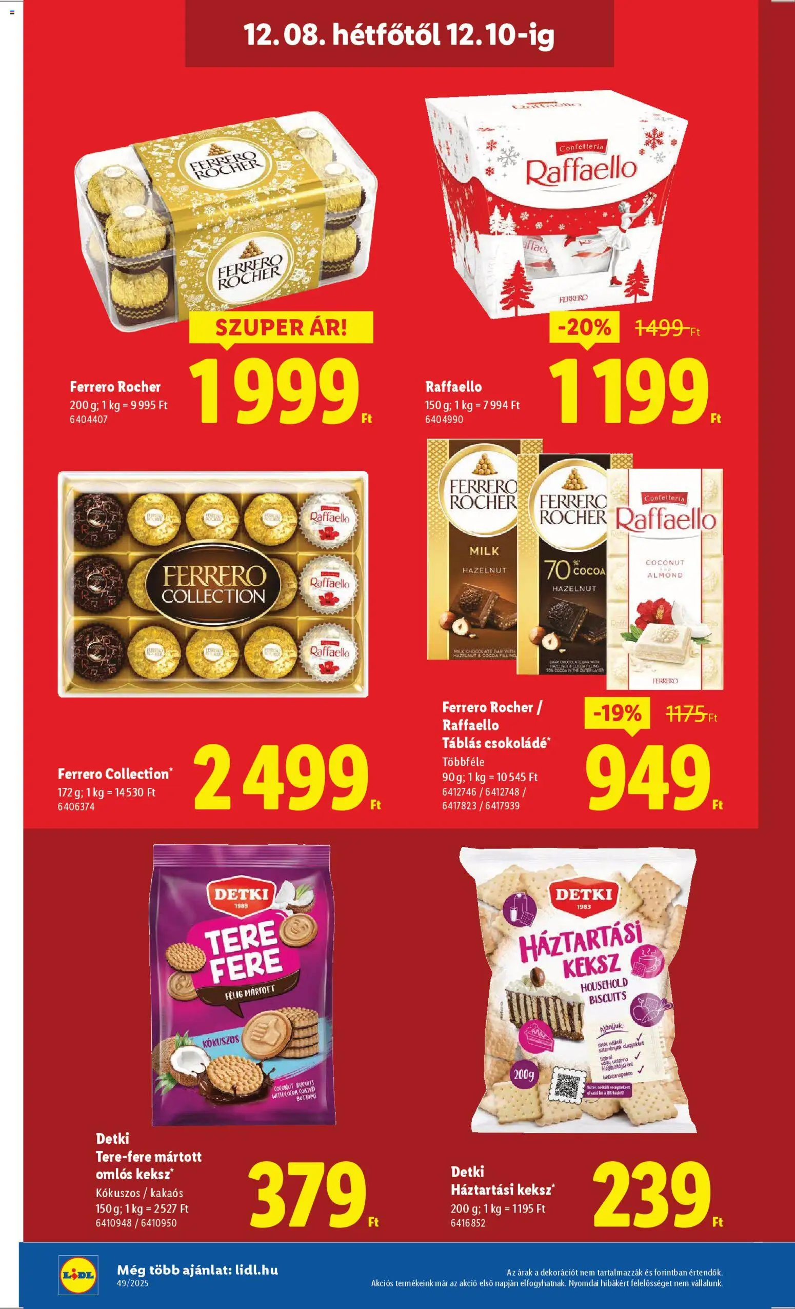 Lidl akciós ujság - amely érvényes a következő dátumtól: 04.12.2025 | Oldal: 56 | Termékek: Háztartási keksz, Raffaello, Ferrero rocher, Keksz