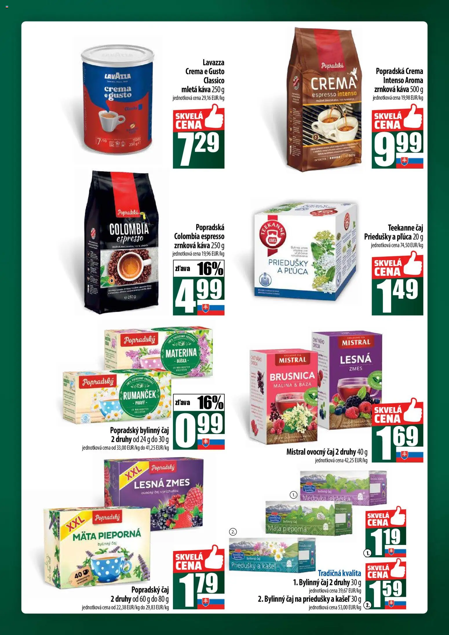 Nové COOP Jednota akcie – leták je platný od 27.11.2025 | Strana: 49 | Produkty: Čaj, Lavazza, Teekanne, Zrnková káva