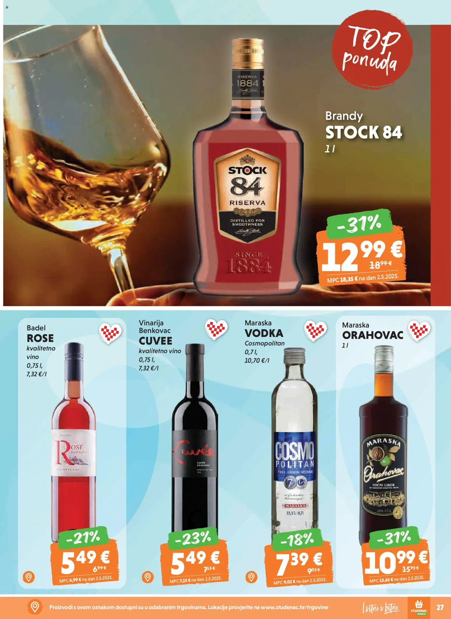 Studenac katalog | vrijedi od 25.02.2026 | Stranica: 27 | Proizvodi: Vino, Vodka